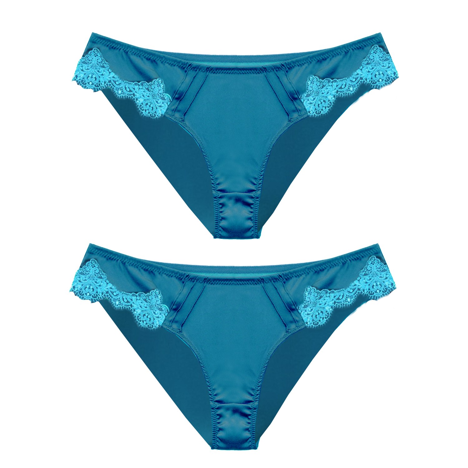Tallulah Love Women's Two X Opulent Lace In Peacock Blue Briefs In Blue
