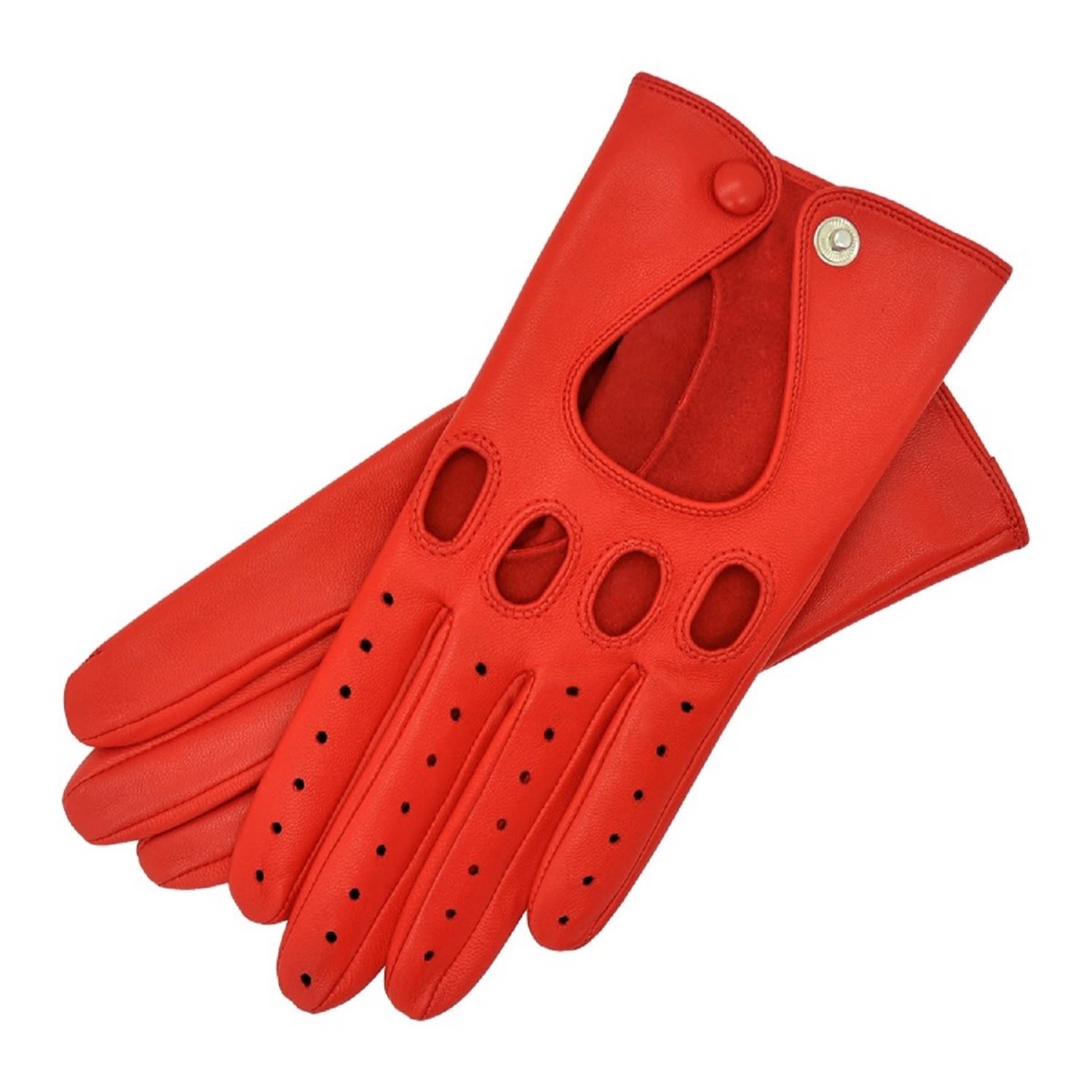 1861 Glove Manufactory Aprilia - Women's Leather Driving Gloves In Red In Red