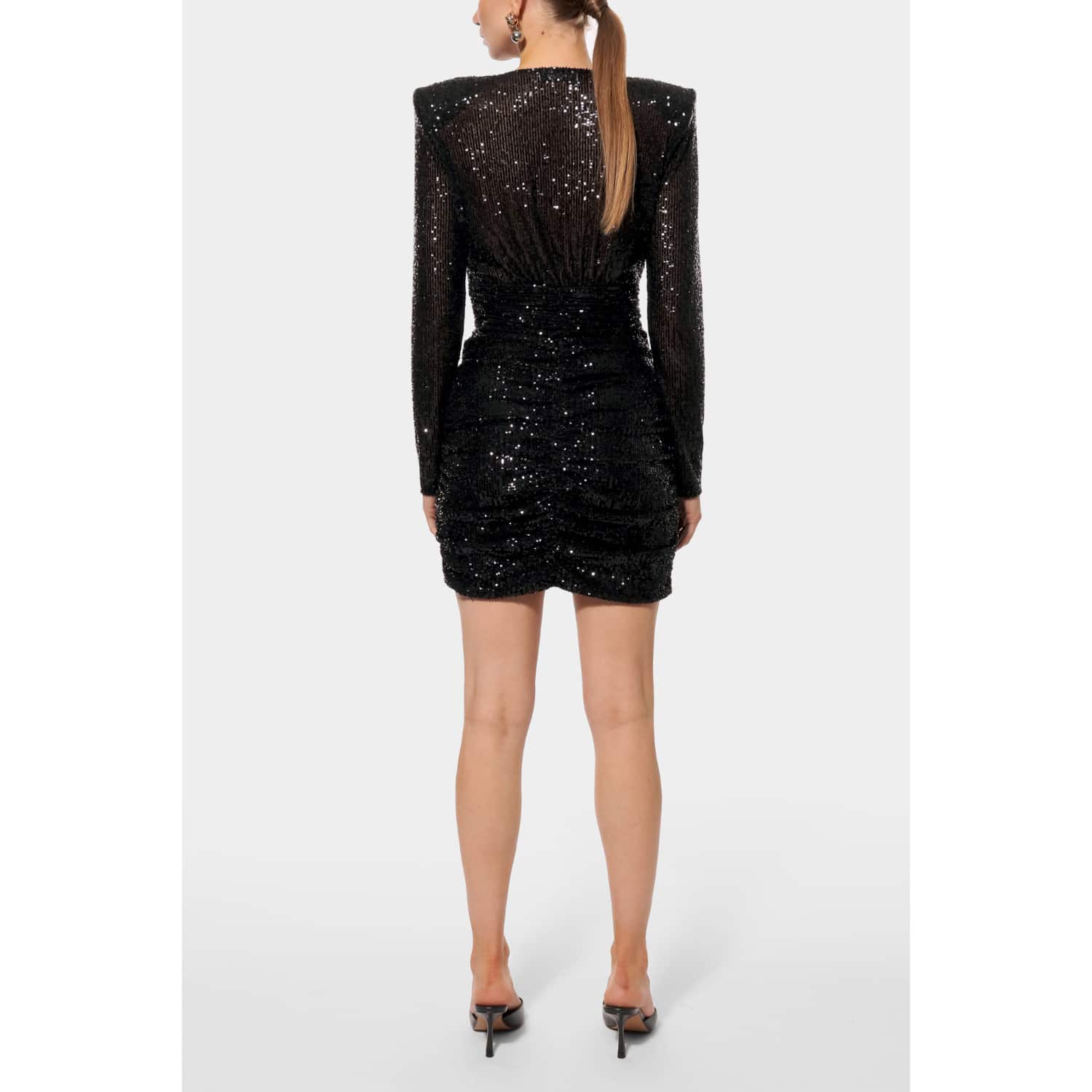 aggi sequin dress AGGI by HALEWSKI Scarlet Sparkle Sequined Maxi Dress With Long Sleeve in  Purple