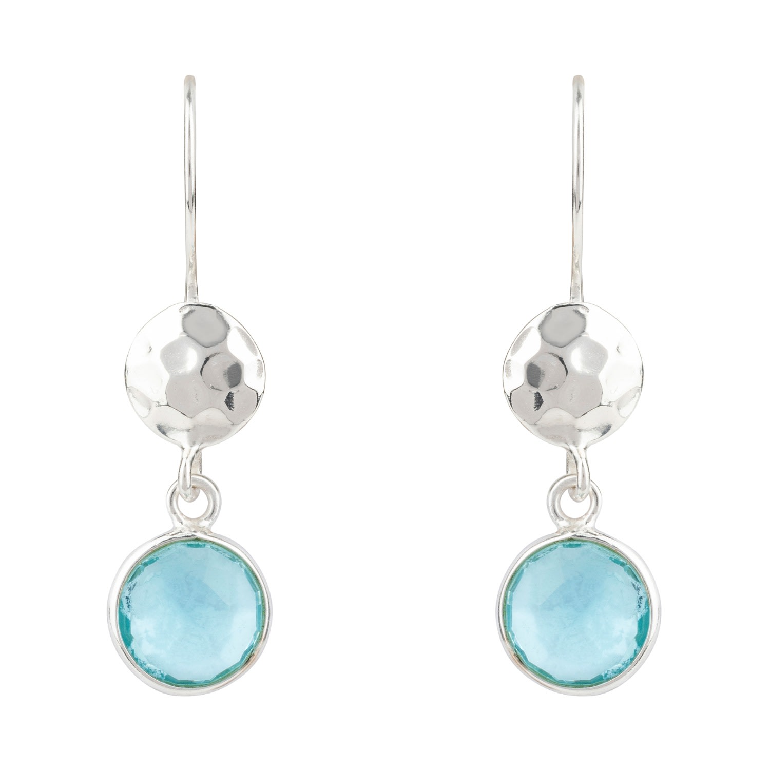 Women’s Blue / Silver Circle & Hammer Earrings Silver Blue Topaz Latelita