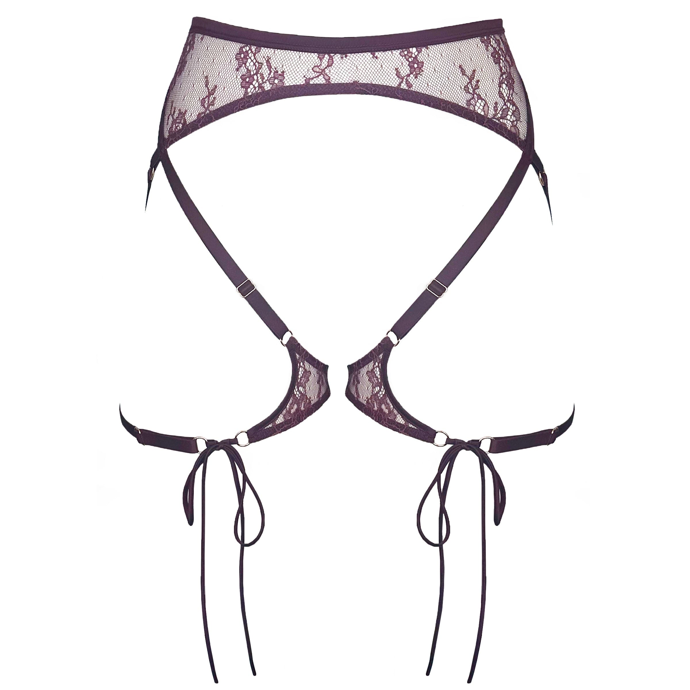 Monique Morin Lingerie Women's Pink / Purple Moonstruck Lace Harness Velvet In Pink/purple