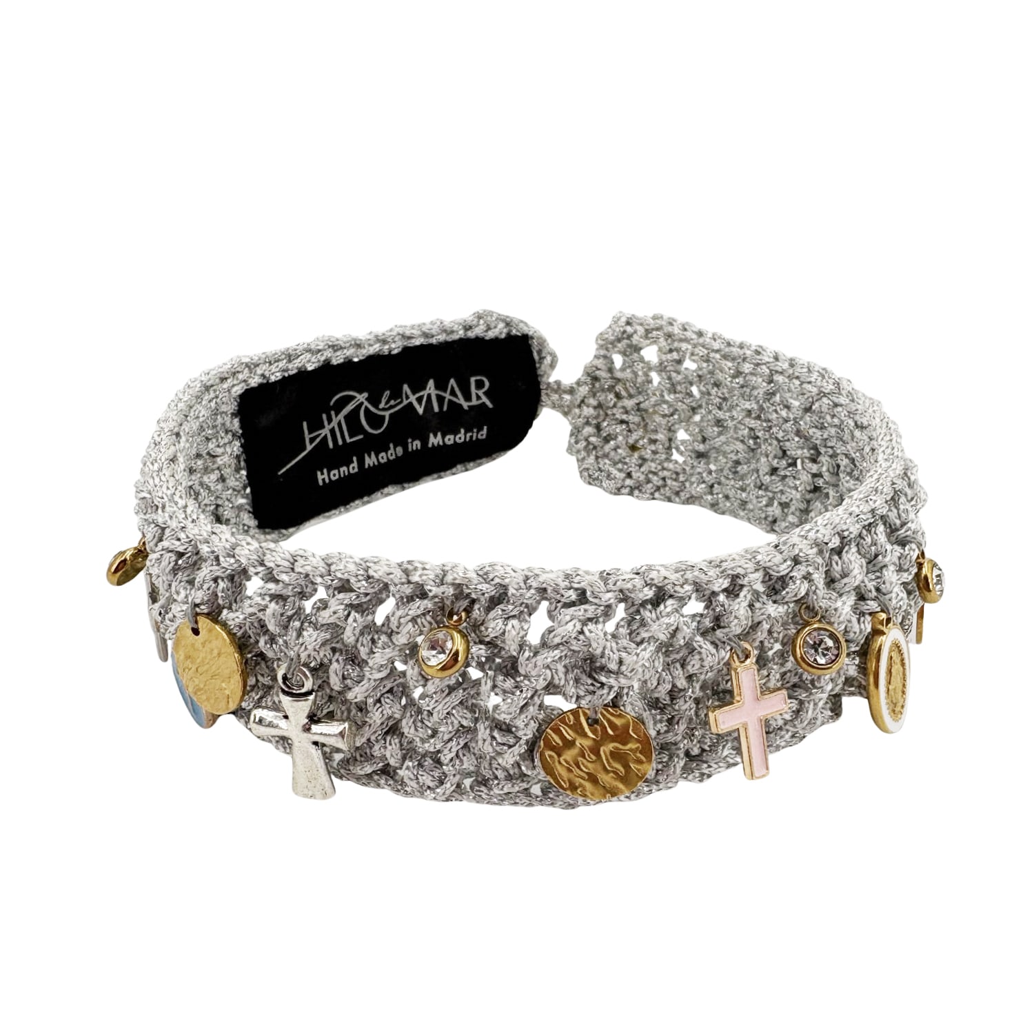 Hilo De Mar Women's Choker Necklace Moonlight With Charms - Silver
