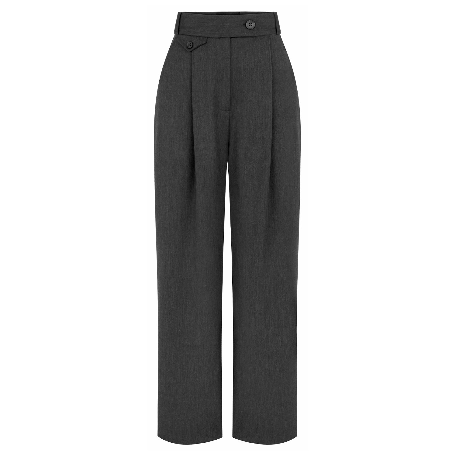 Women’s Grey Garter Tailored Pant Small Rak & Romi