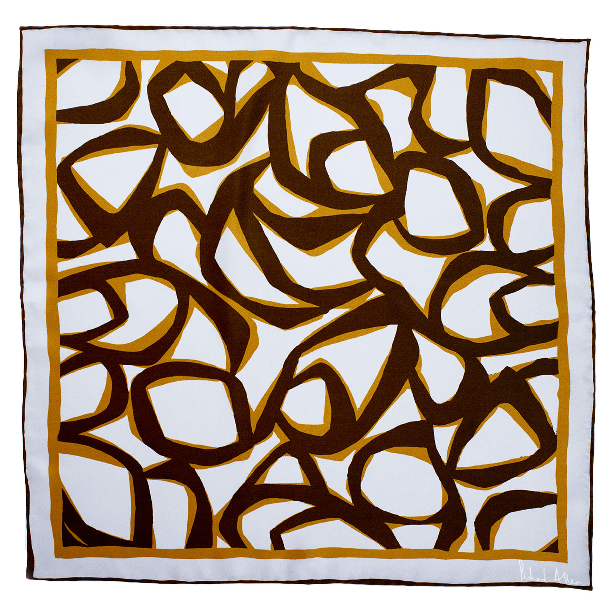 Women&rsquo;s Brown / Silver Olive & Gold Kipford Silk Neckerchief | Richard Allan London