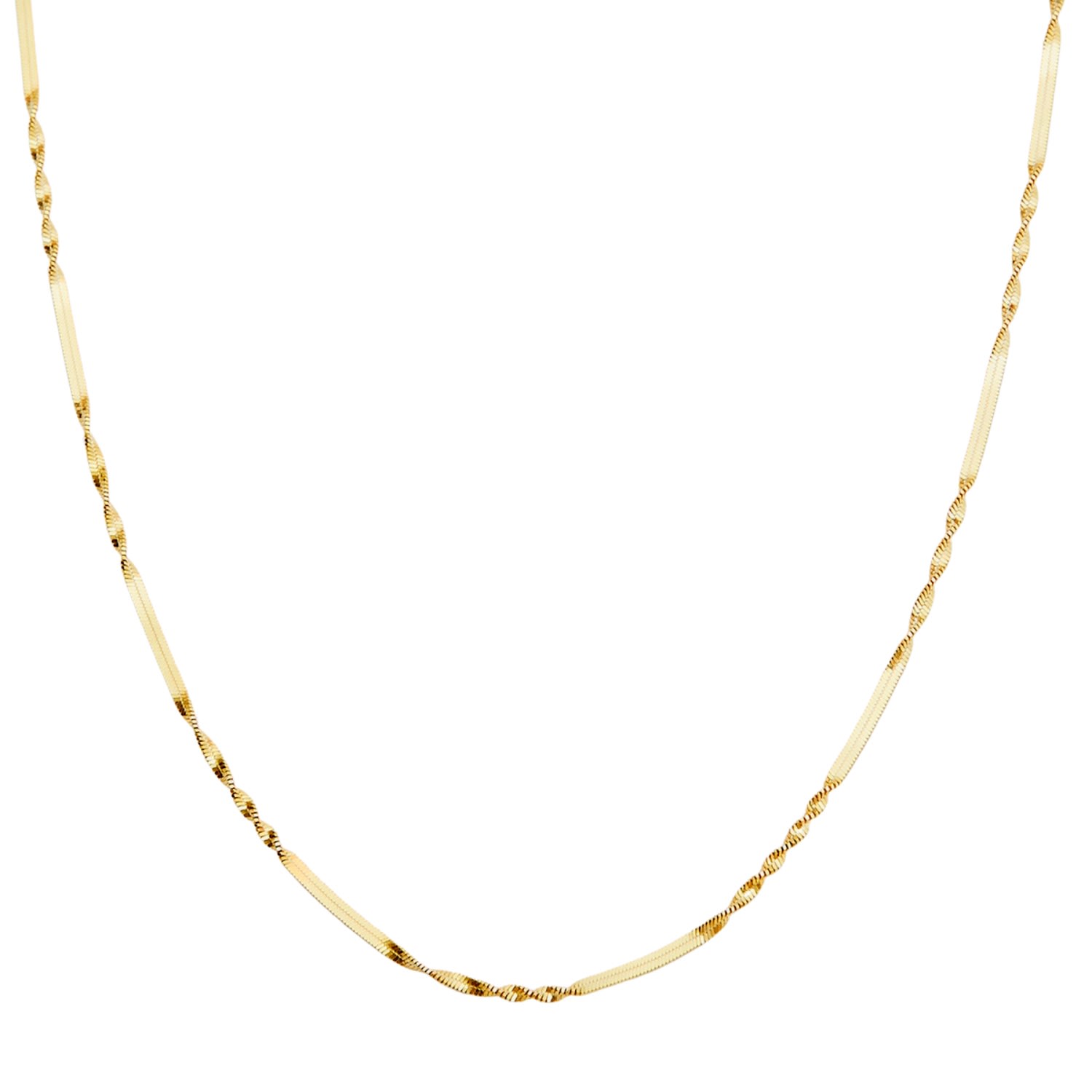 Spero London Women's Gold Half Twisted Sterling Silver Chain Necklace Singapore Chain In Gold