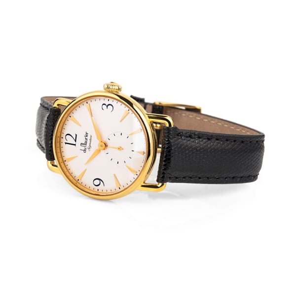 DU MAURIER  Daphne Signature Gold with Silver Dial & Black Strap