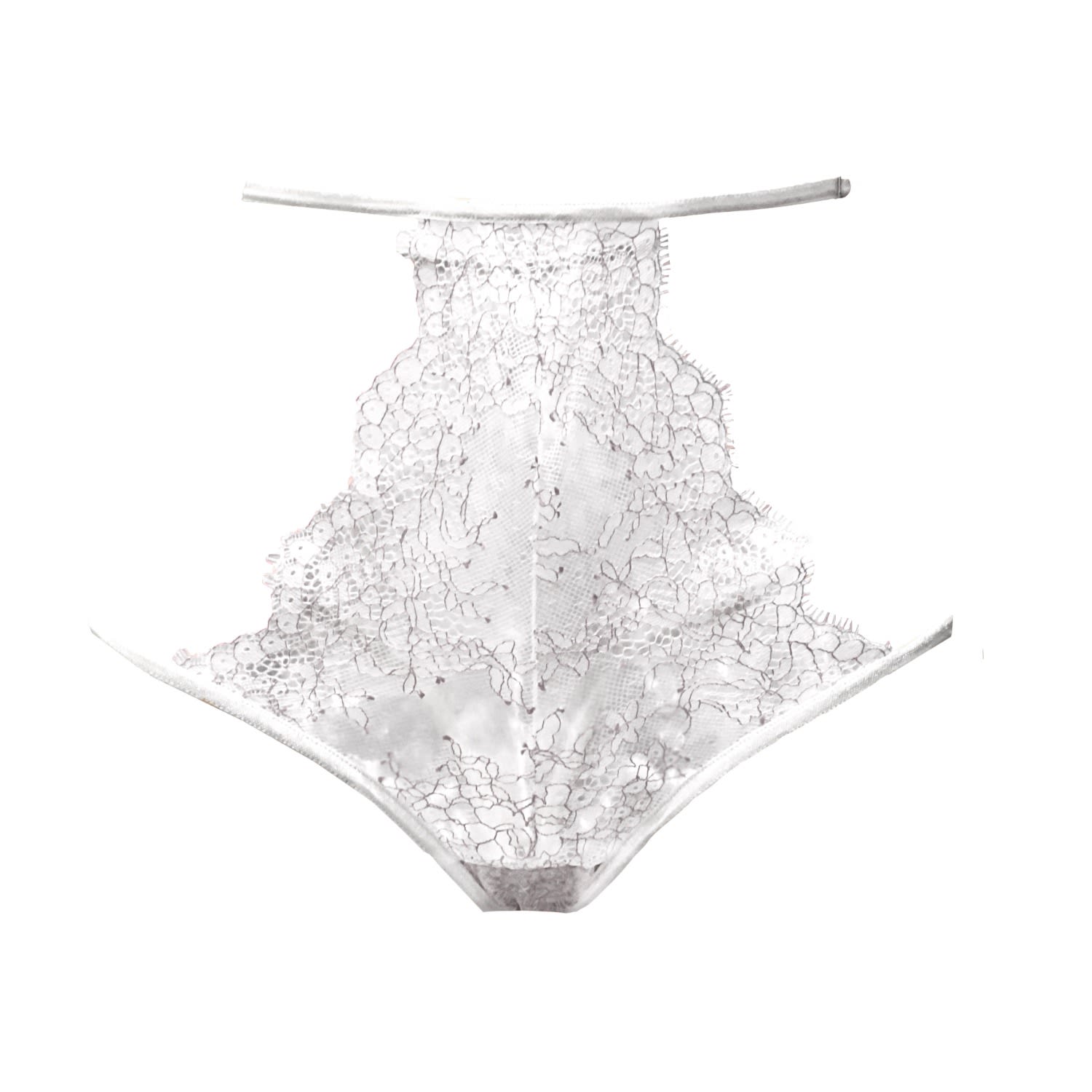 Women’s White Emancipation Chantilly Lace Cut Out Panty L/Xl Carol Coelho