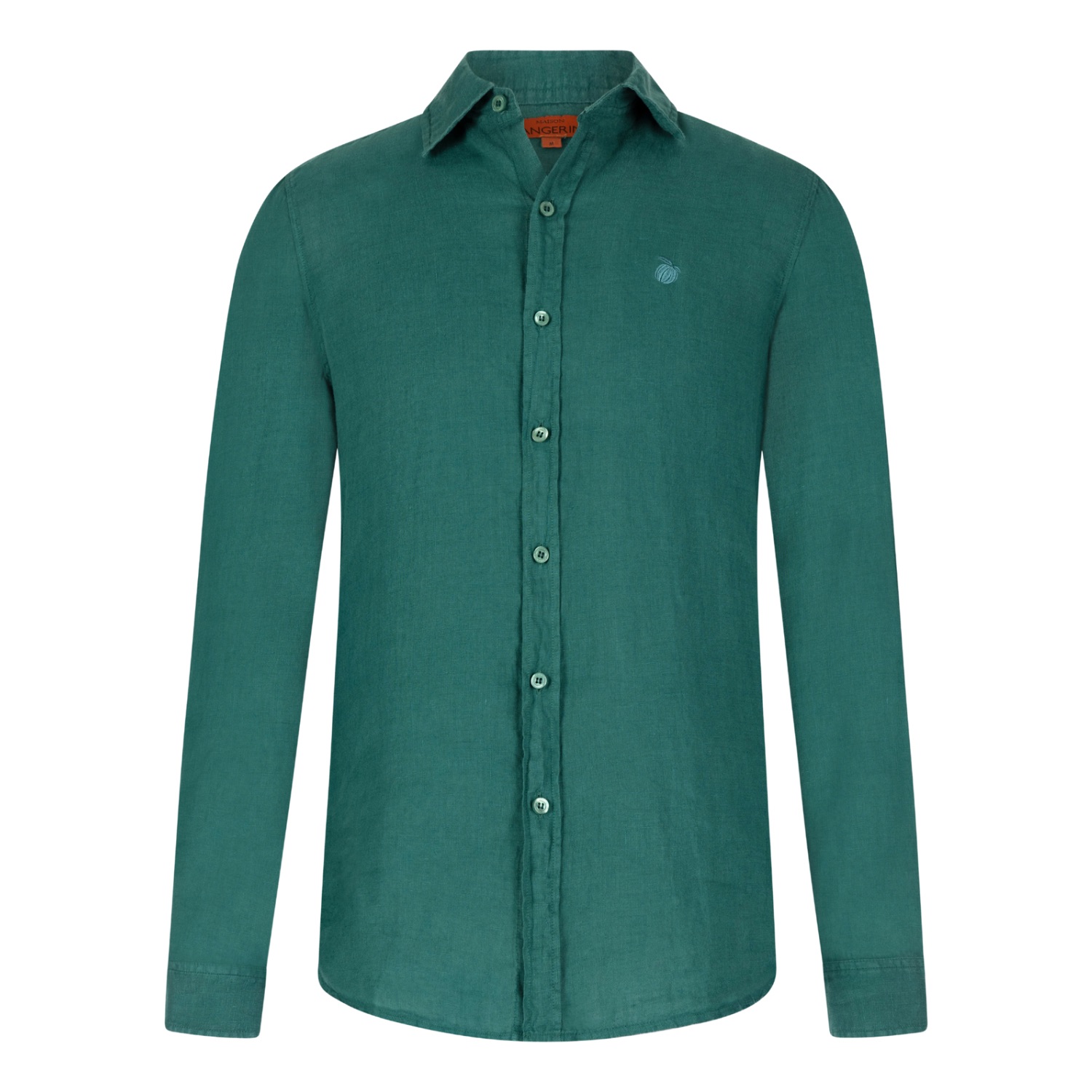 Maison Tangerine Green Women's Linen Shirt Basil