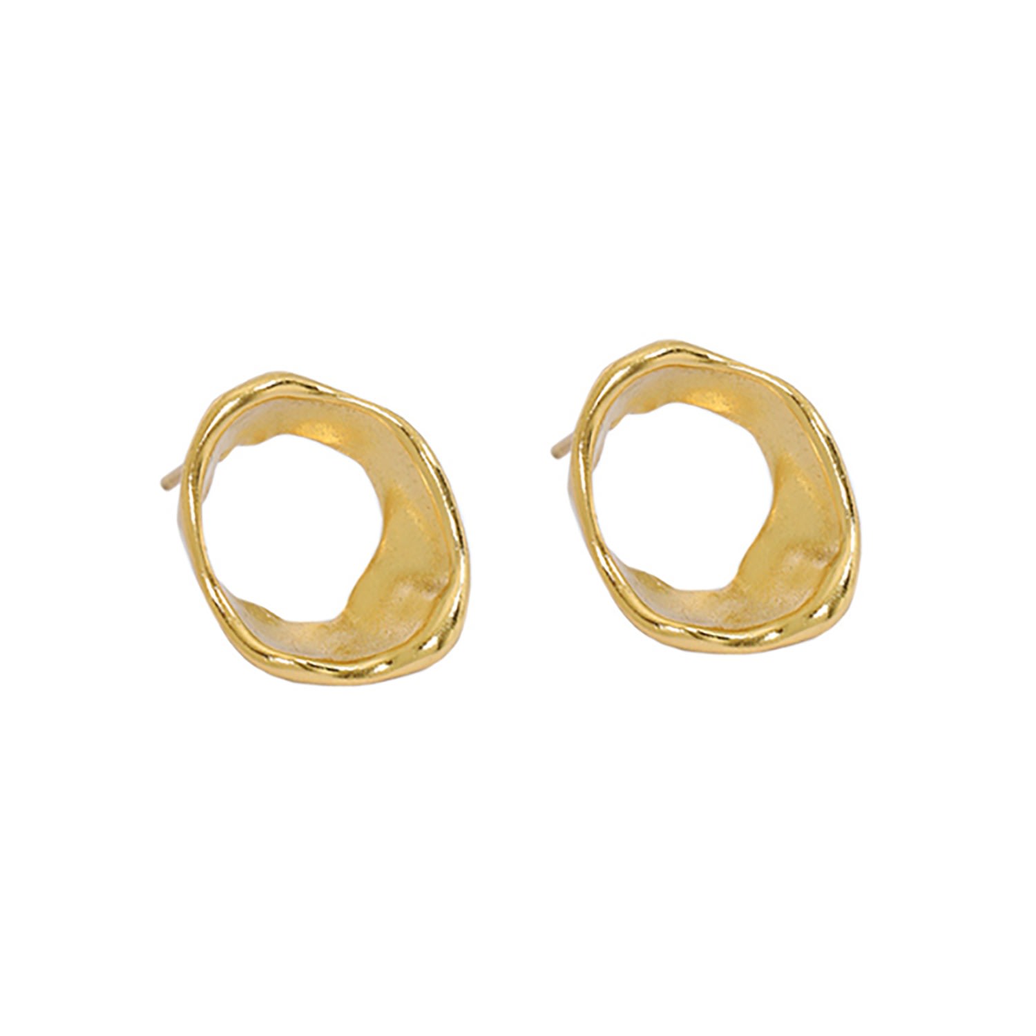 Women’s Findhorn Gold Vermeil Sterling Silver Textured Circle Whirlpool Earrings Janus Edinburgh