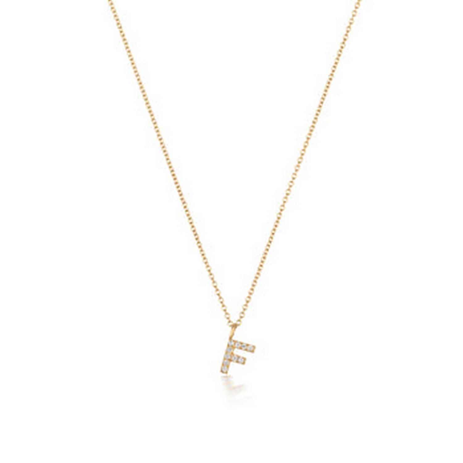 Cervin Blanc Women's Diamond Initial F Necklace In Gold In Gold