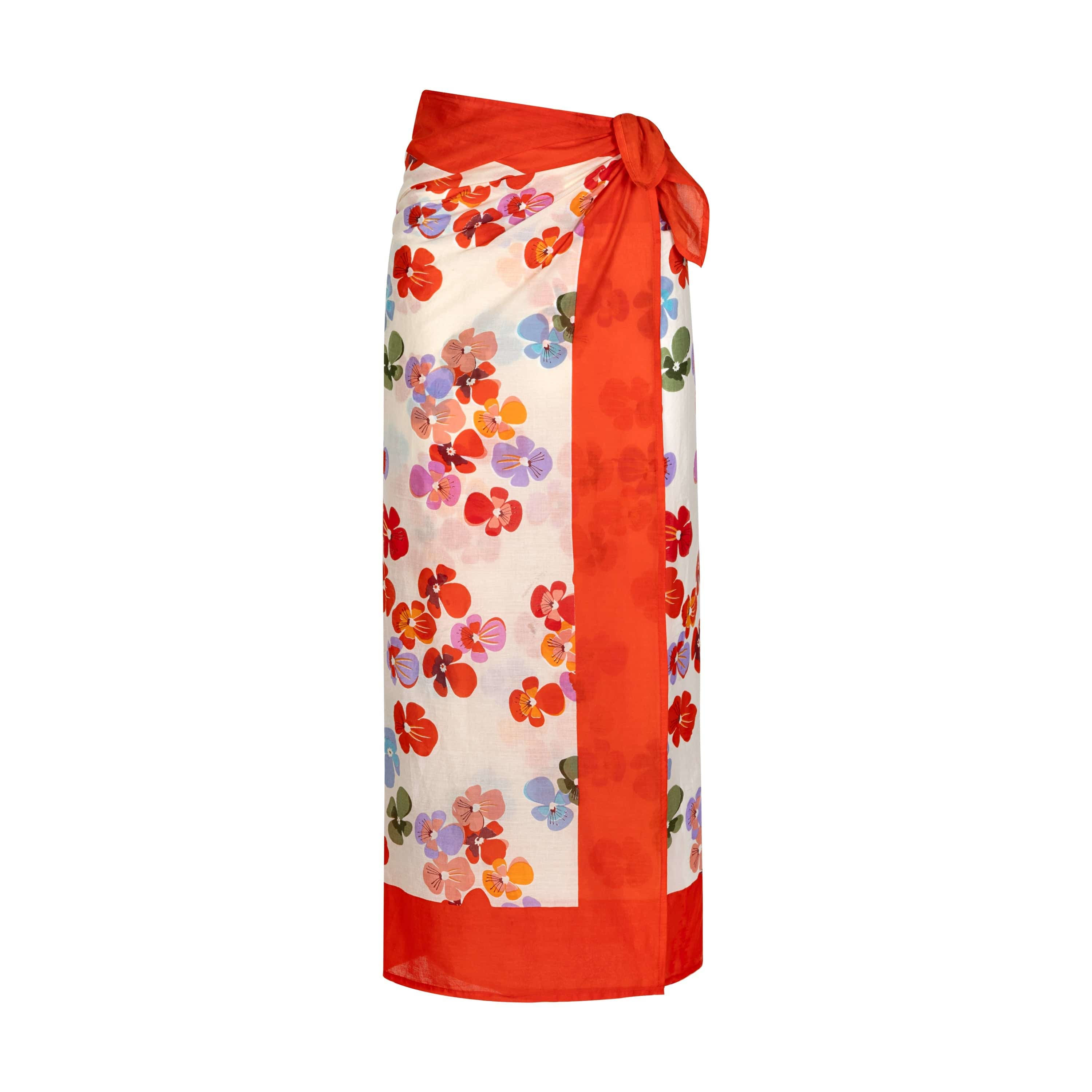 Sunshine Tienda Women's Pink / Purple / Red Rainbow Flower Sarong In Pink/purple/red
