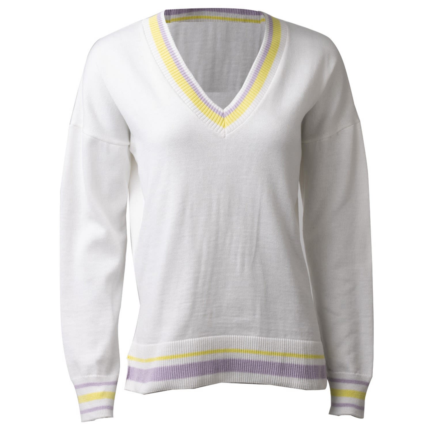 25 Union Women's White V-neck Jumper Kolibri Milk In White