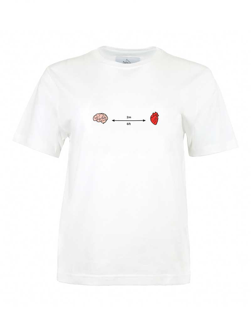 Blonde Gone Rogue Women's Social Distance Graphic Print T-shirt, Organic Cotton, In White