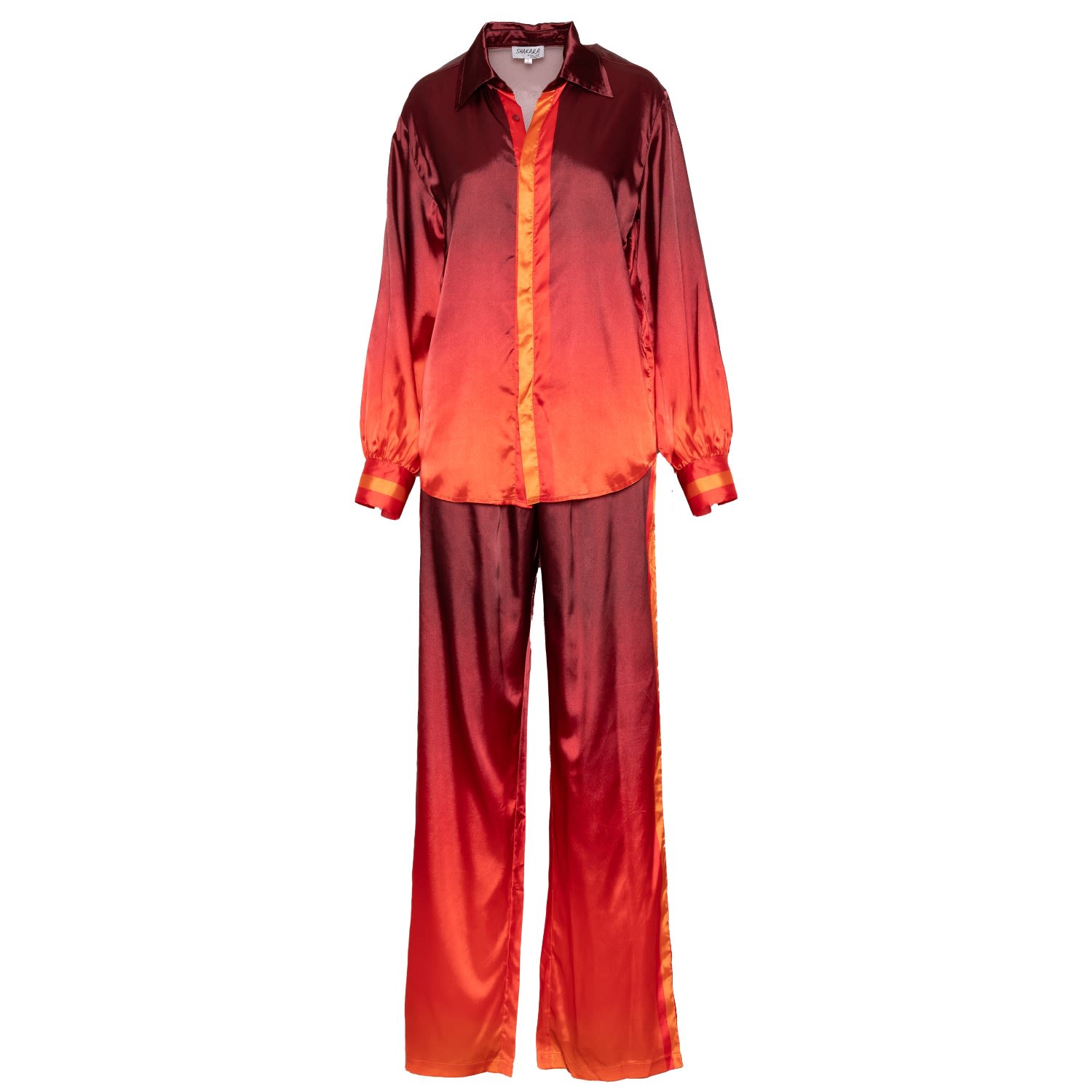 Ofuure Yellow / Orange / Red Dawn Pant Set In Yellow/orange/red