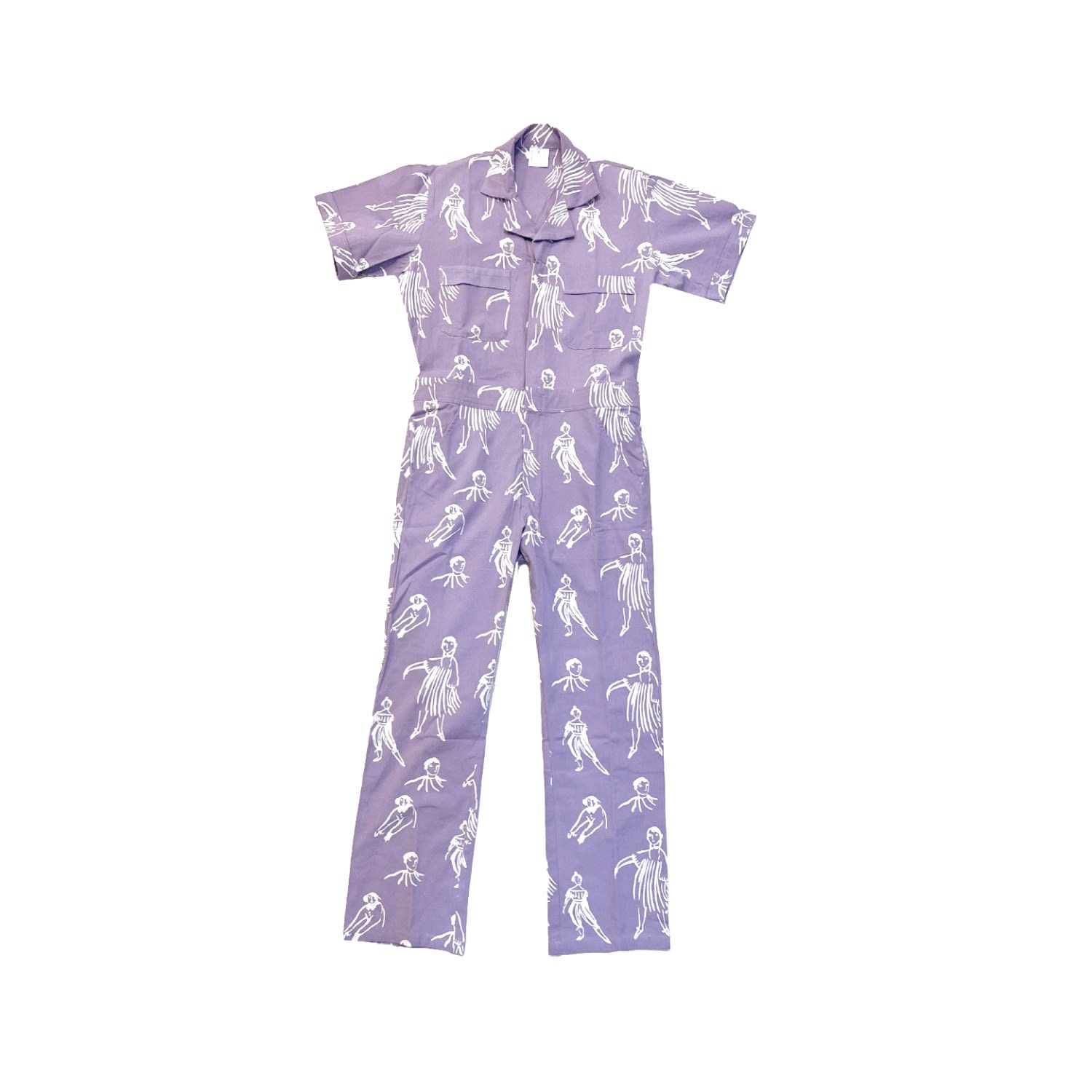 My Little Belleville Women's Pink / Purple Lavender Dancing People Jumpsuit, Boiler-suit, Utility Jumpsuit In Pink/purple