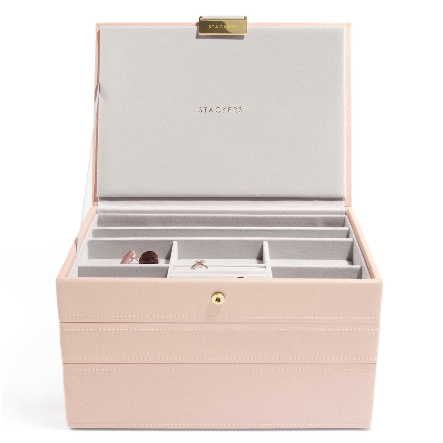 Stackers Women's Neutrals / Pink  Classic Blush Pink Jewellery Box Set Of Three In Pink