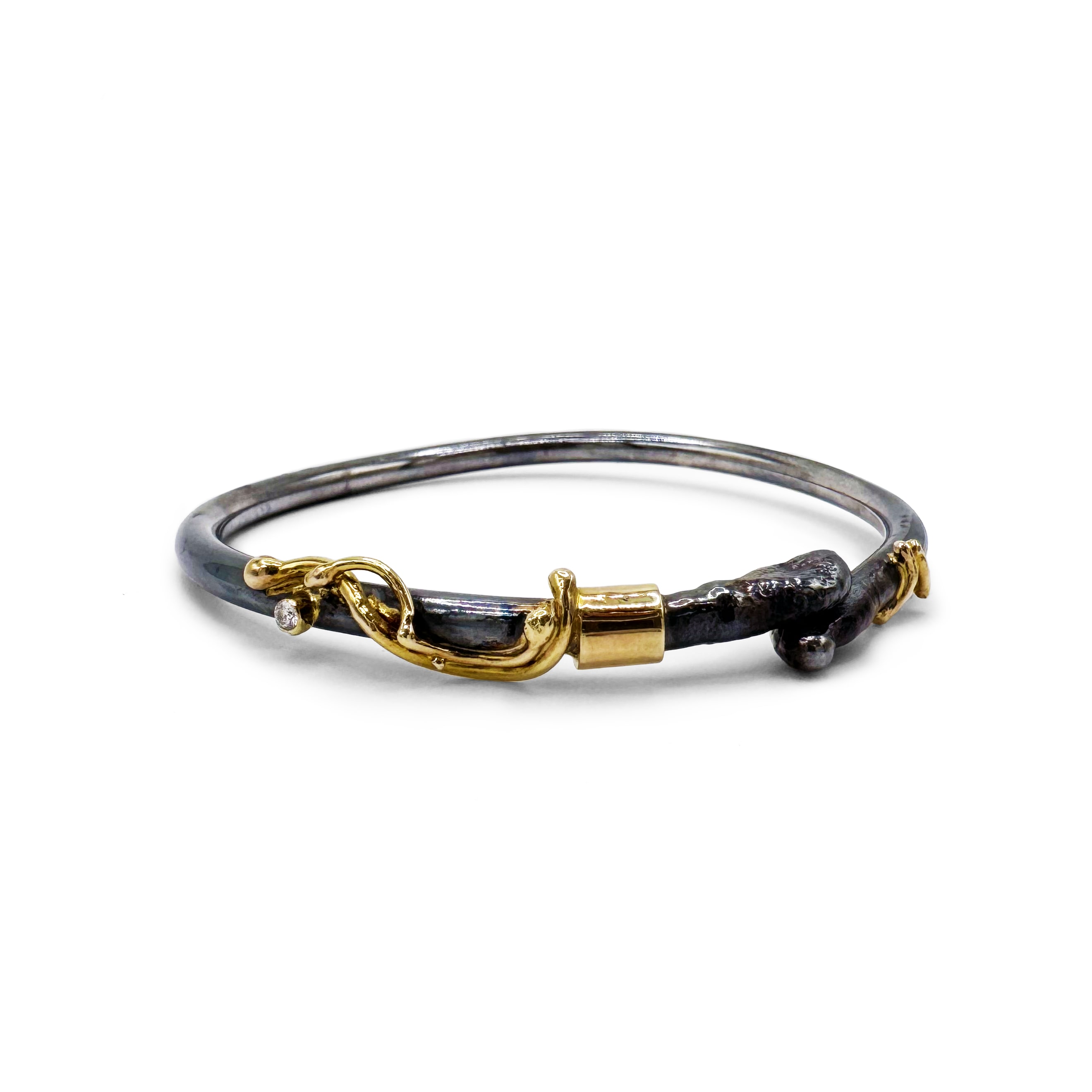 Gillian Trask Women's Gold / Silver Pharaoh's Bangle - Yellow Gold, Natural Diamond