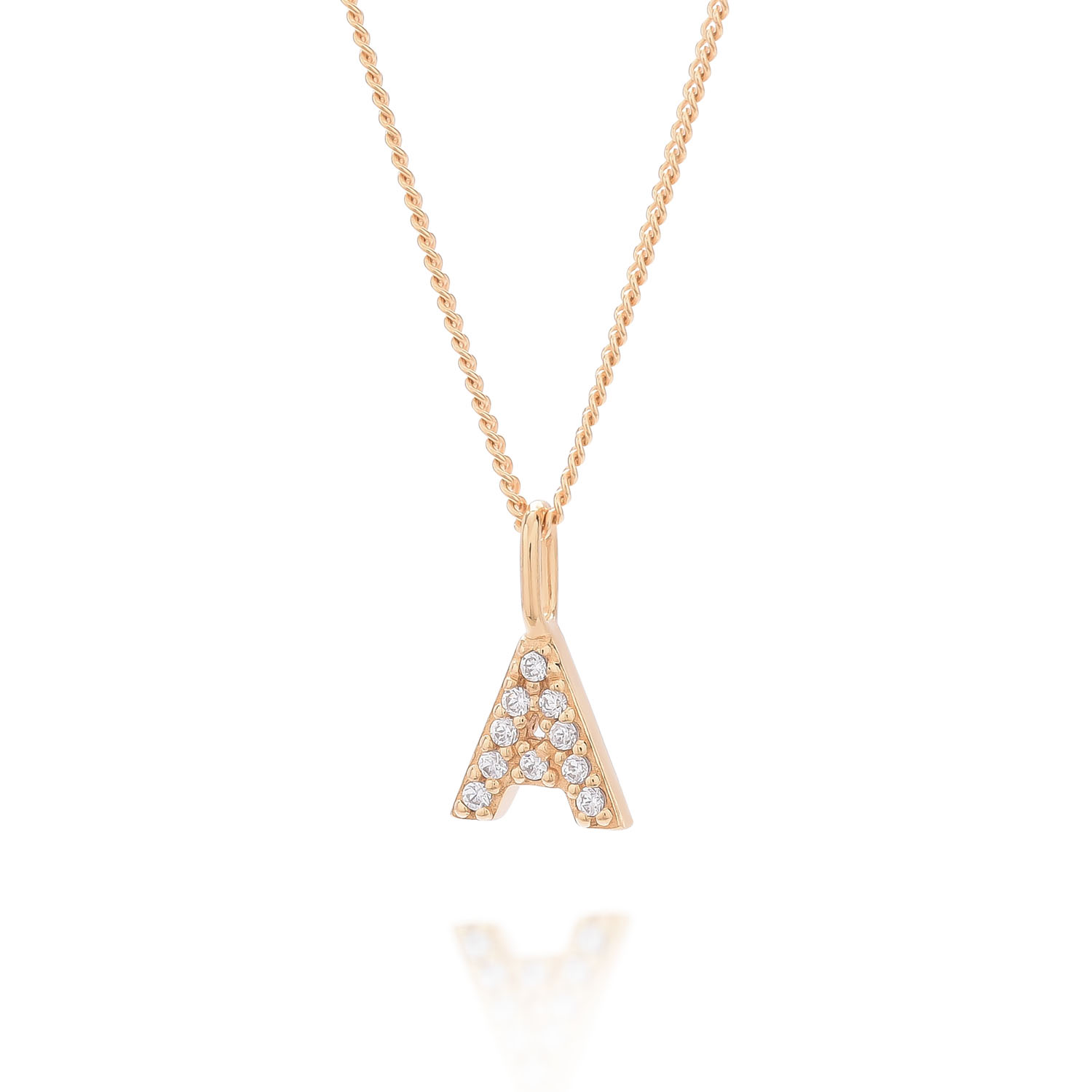 Nellou Jewellery Women's Initial Sparkle Necklace Gold Plated Sterling Silver In Gold