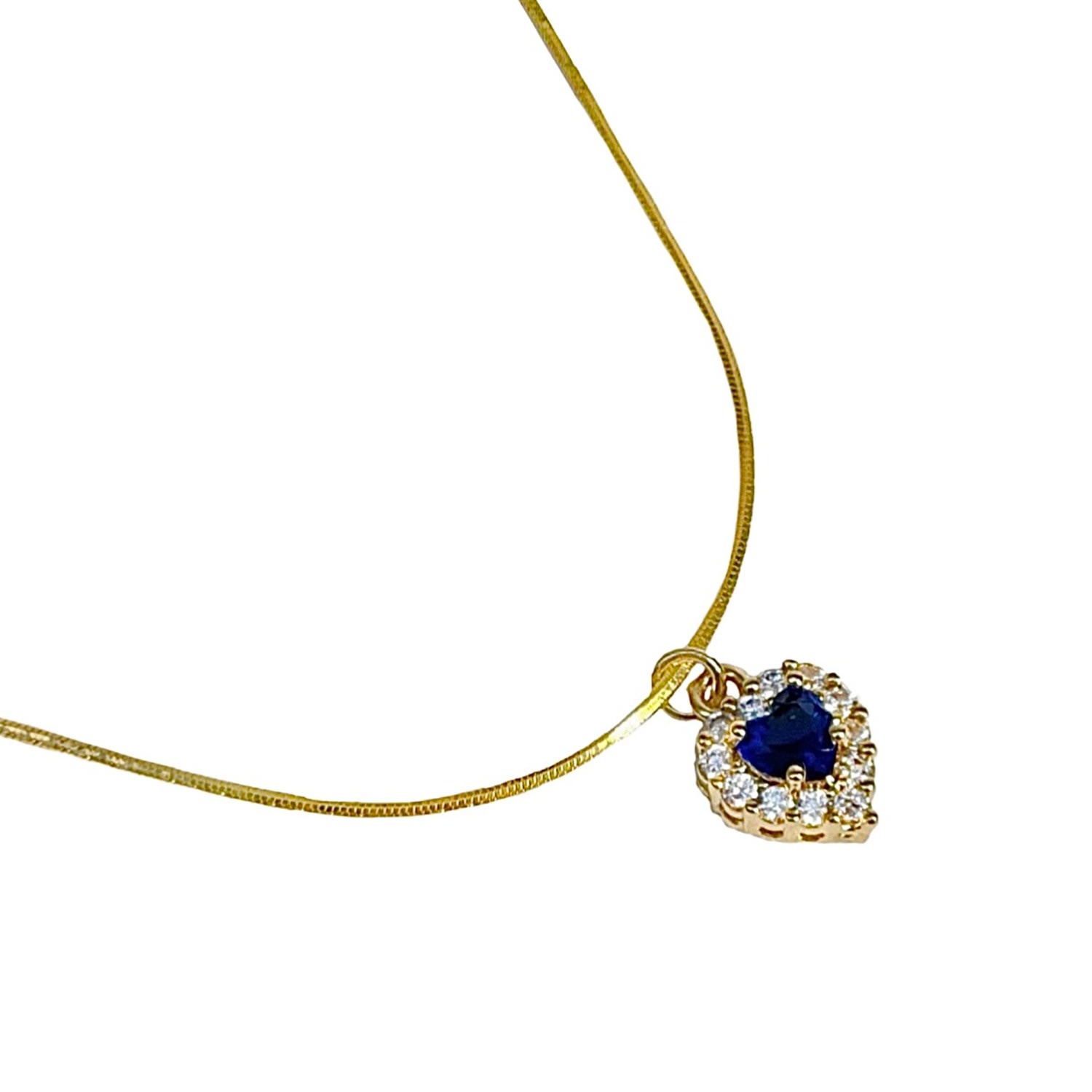 Women’s Gold / Blue Celestial Heart Gems Necklace - Blue Ninemoo