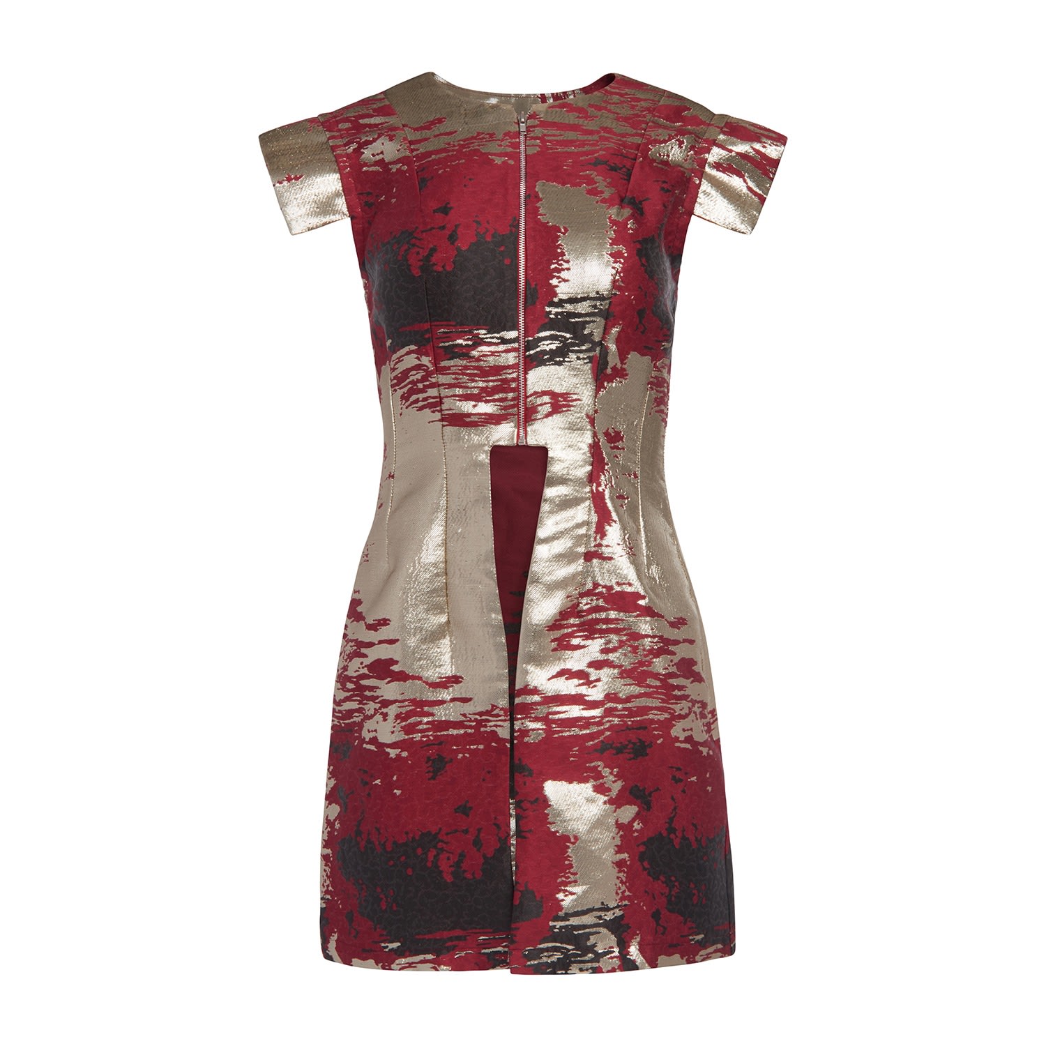 Kahindo Gold / Black / Red Ada Gold Jacquard Tunic In Gold/black/red