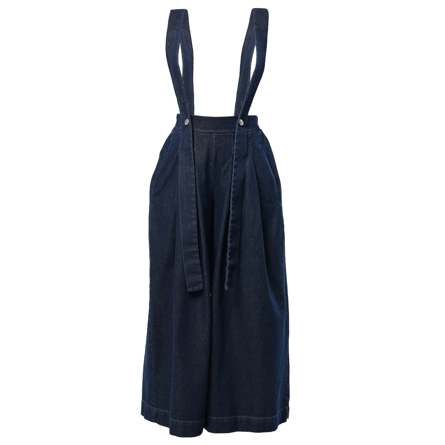 Metamorphoza Women's Blue Full-length Wide-leg Dark Denim Pants In Blue