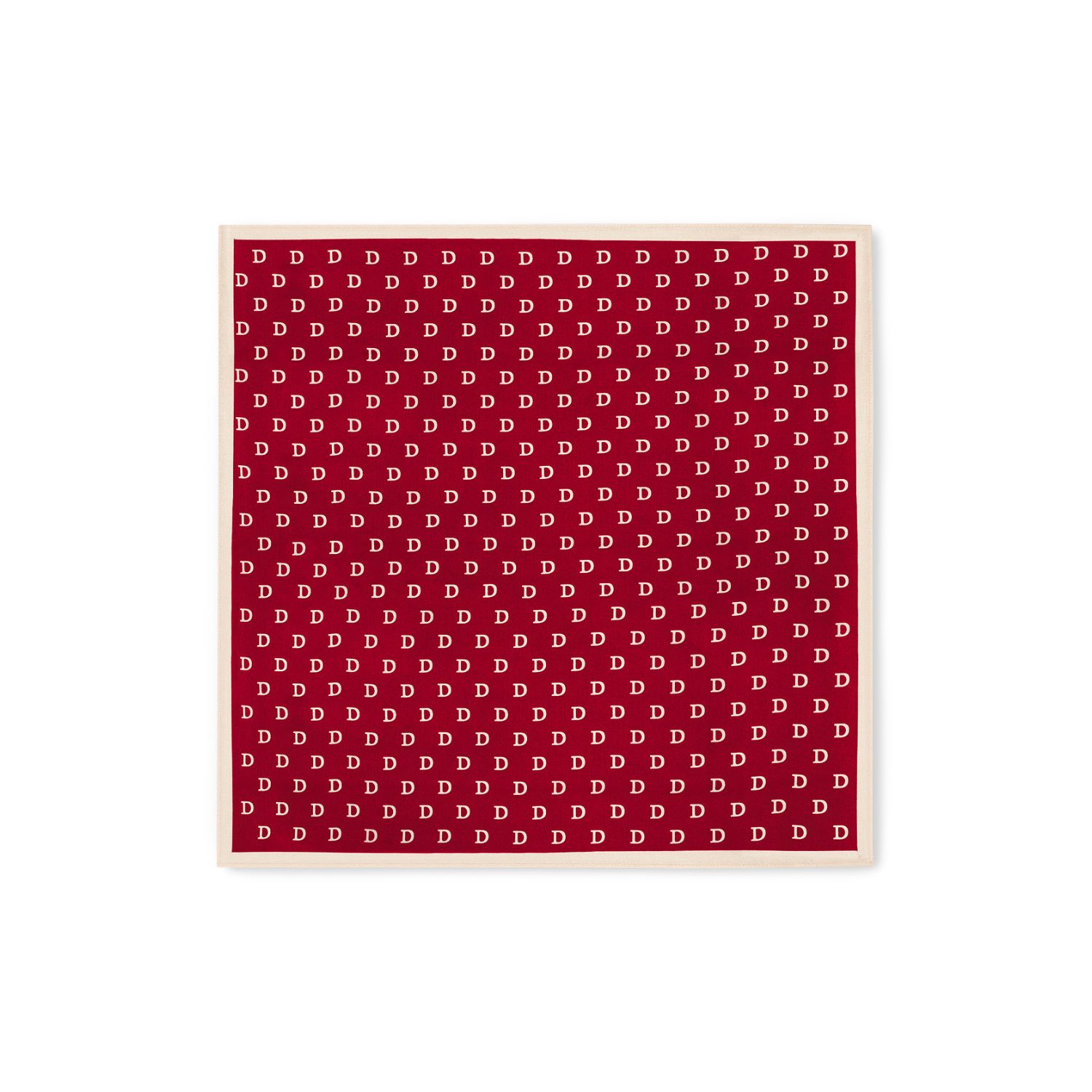 Du & Berry Women's Du Monogram Silk Scarf In Red In Red