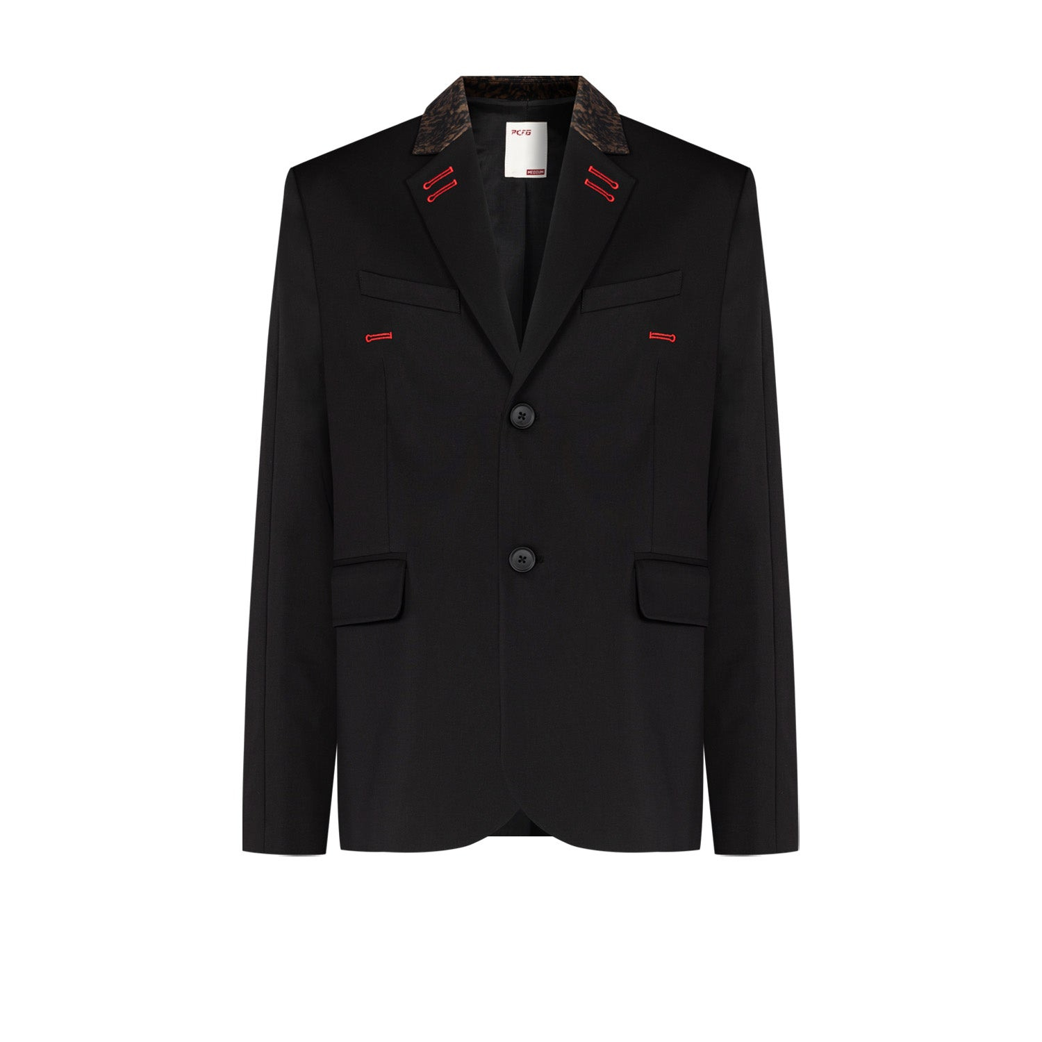 Pcfg Men's Black Your Itch Kangaroo Collar Blazer Jacket In Black
