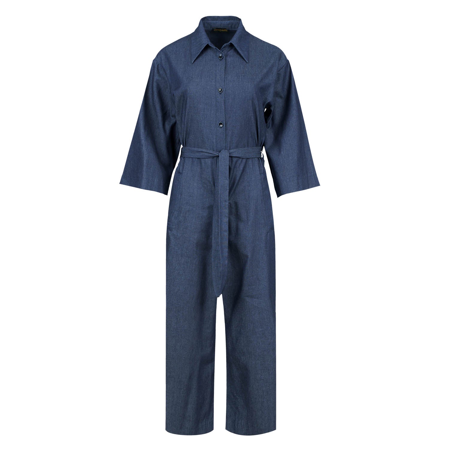 Conquista Women's Blue Indigo Cotton Jumpsuit In Blue