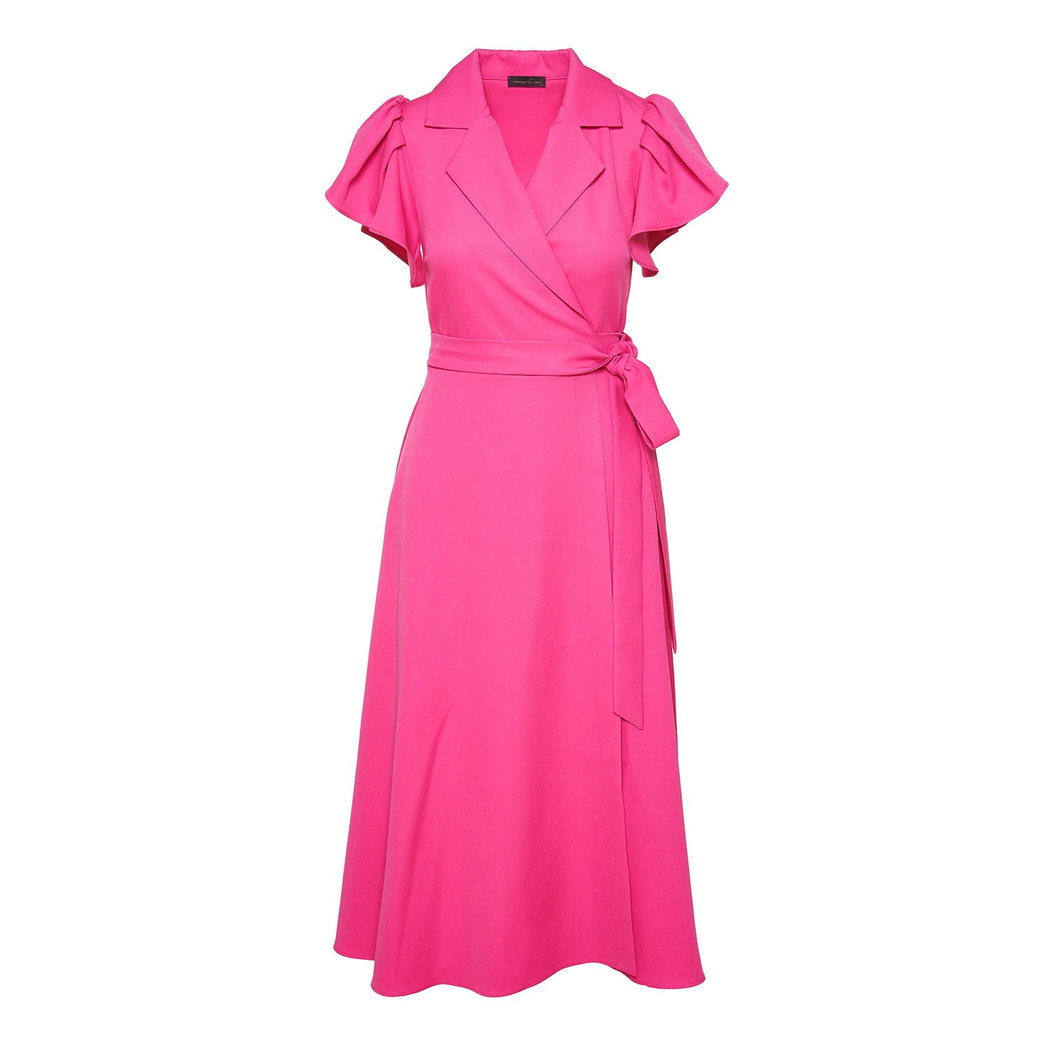 Women’s Pink / Purple Midi Fuchsia Wrap Shirt Dress With Pockets Small Concept a Trois