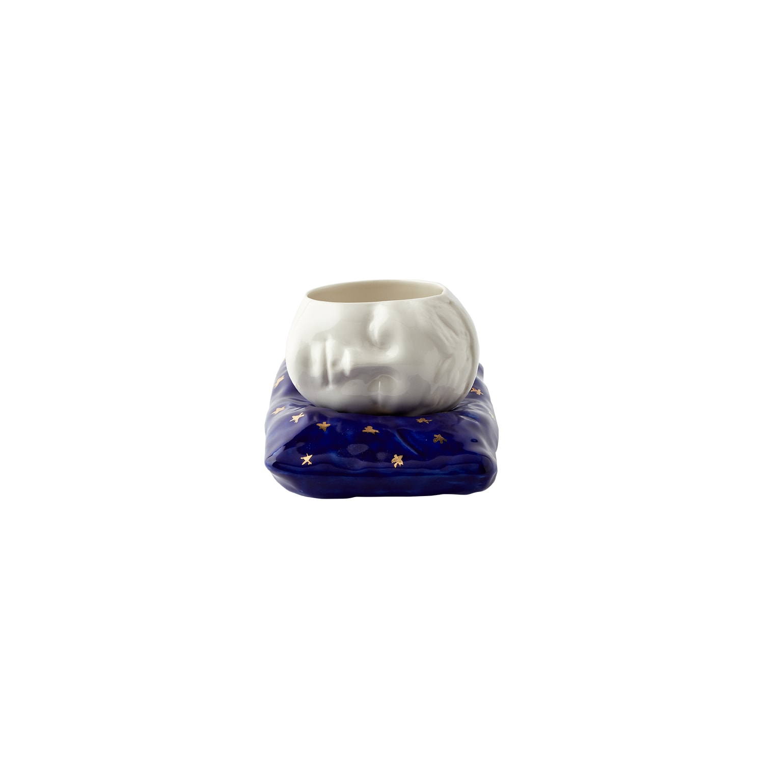 Maji Atelier Neutrals / Blue Sleeping Beauty  Cup & Dark Blue Pillow Porcelain Set In Multi