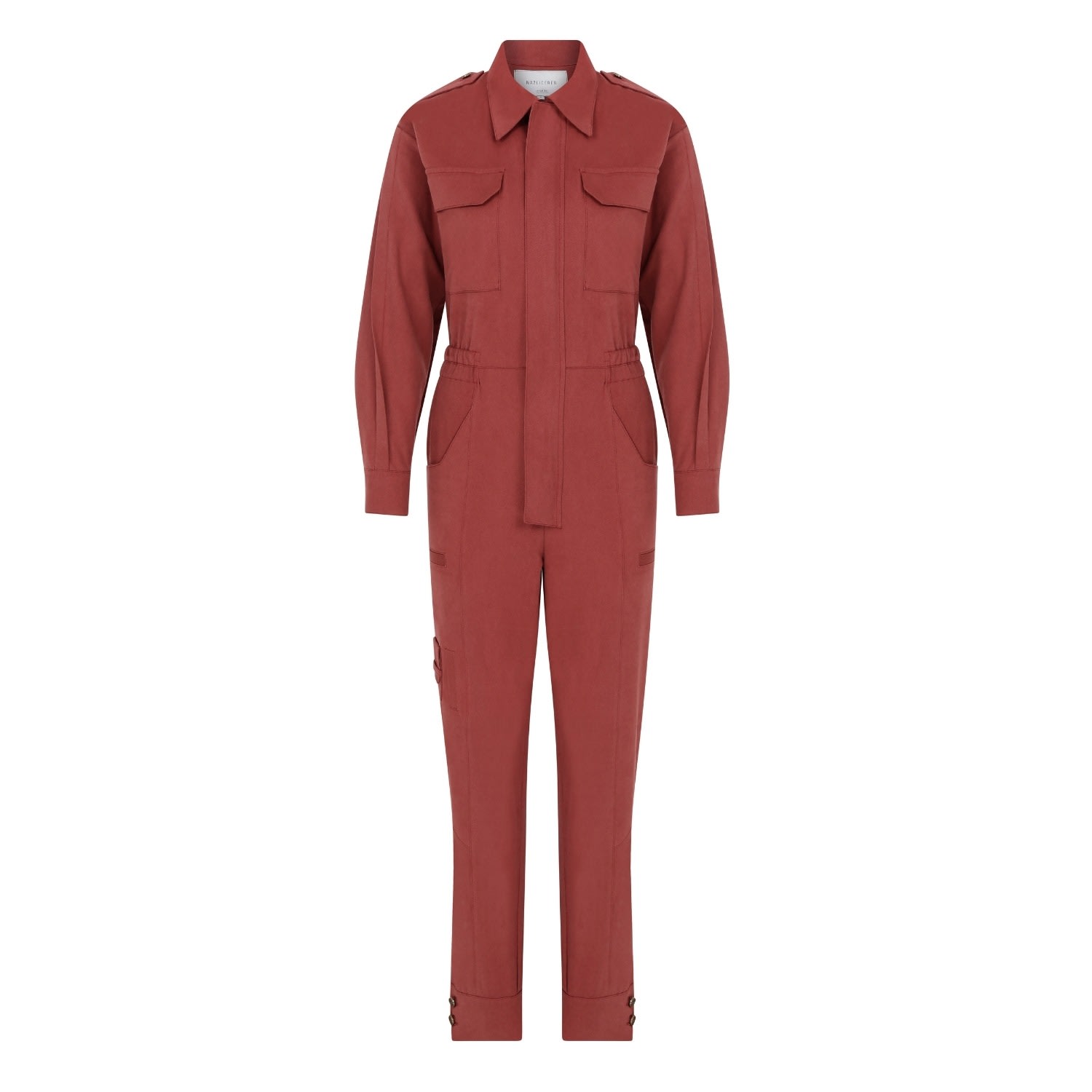 Women’s Red Dorothy Zipped Cotton Jumpsuit In Burgundy Extra Small Nazli Ceren