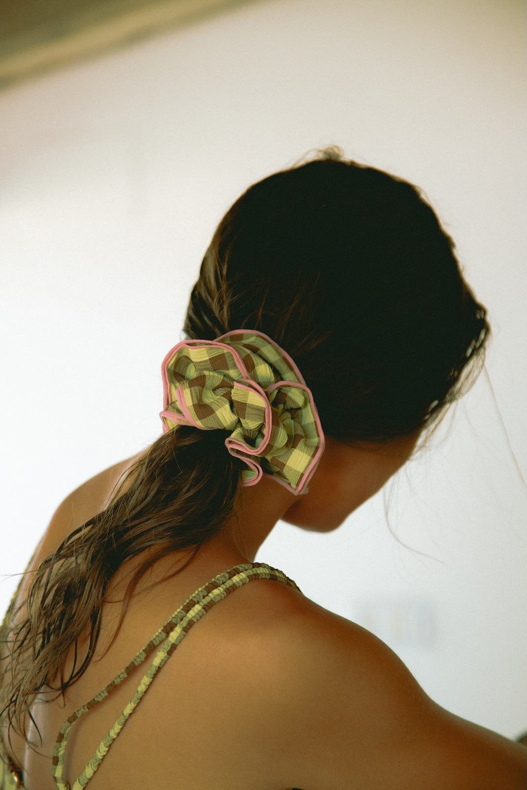 Women's Yellow Cabana Scrunchie | One Size | Wild Lovers London