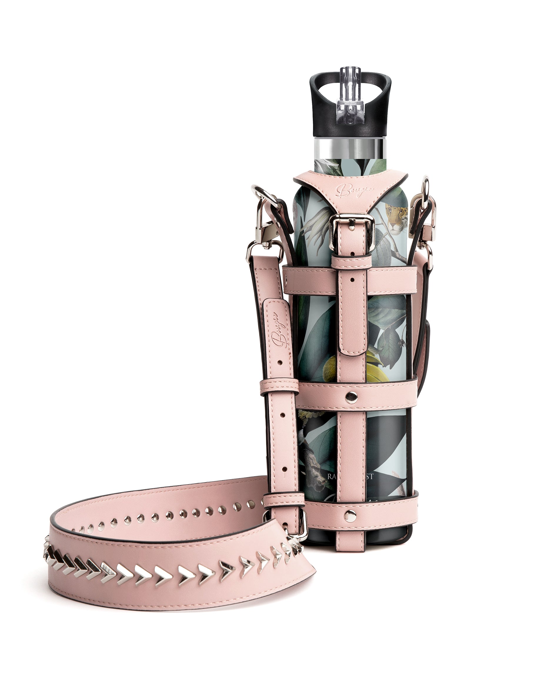 My Bougie Bottle Pink / Purple Sling Water Bottle Carrier In Pink/purple