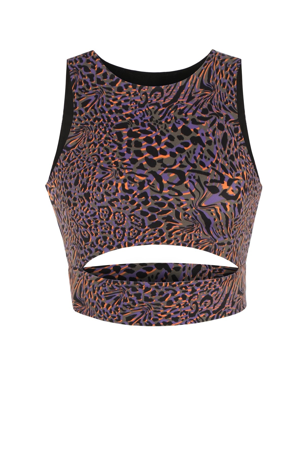 Khéla The Label Women's Peekaboo Stretch Halter Bra Leopard