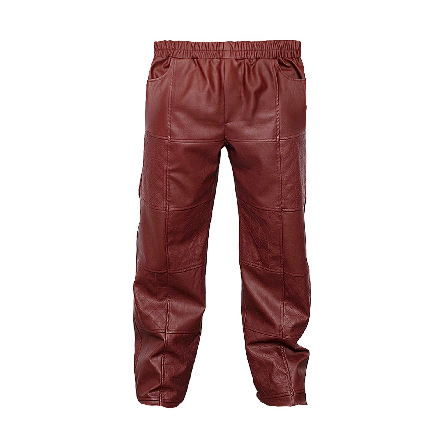 Men’s Red Johnathan Plant - Based Leather Wide - Leg Pants 5Xl Maison Bogomil