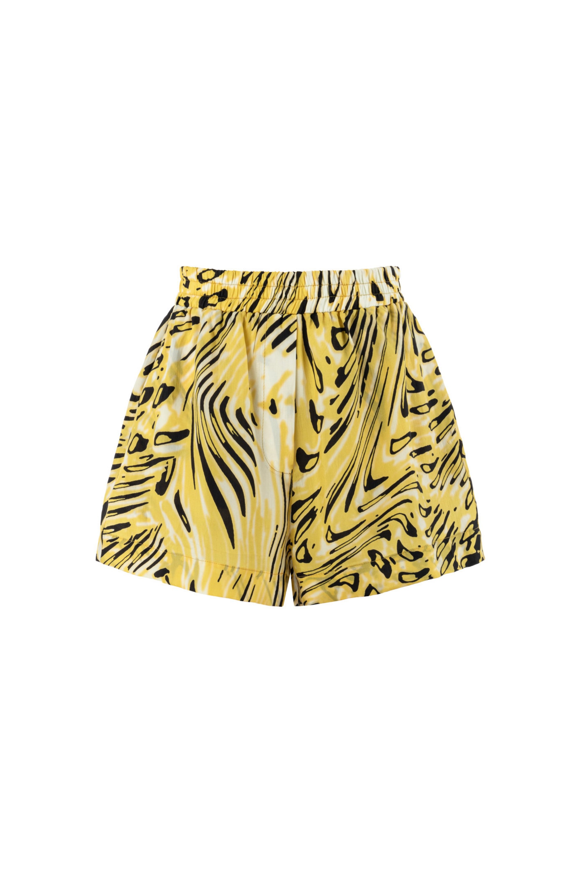 Yellow / Orange High Waist Printed Shorts Extra Small Nocturne