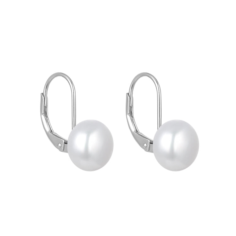 Gold Trip Women's Neutrals / Silver Pearl Drop Earrings In Silver In White