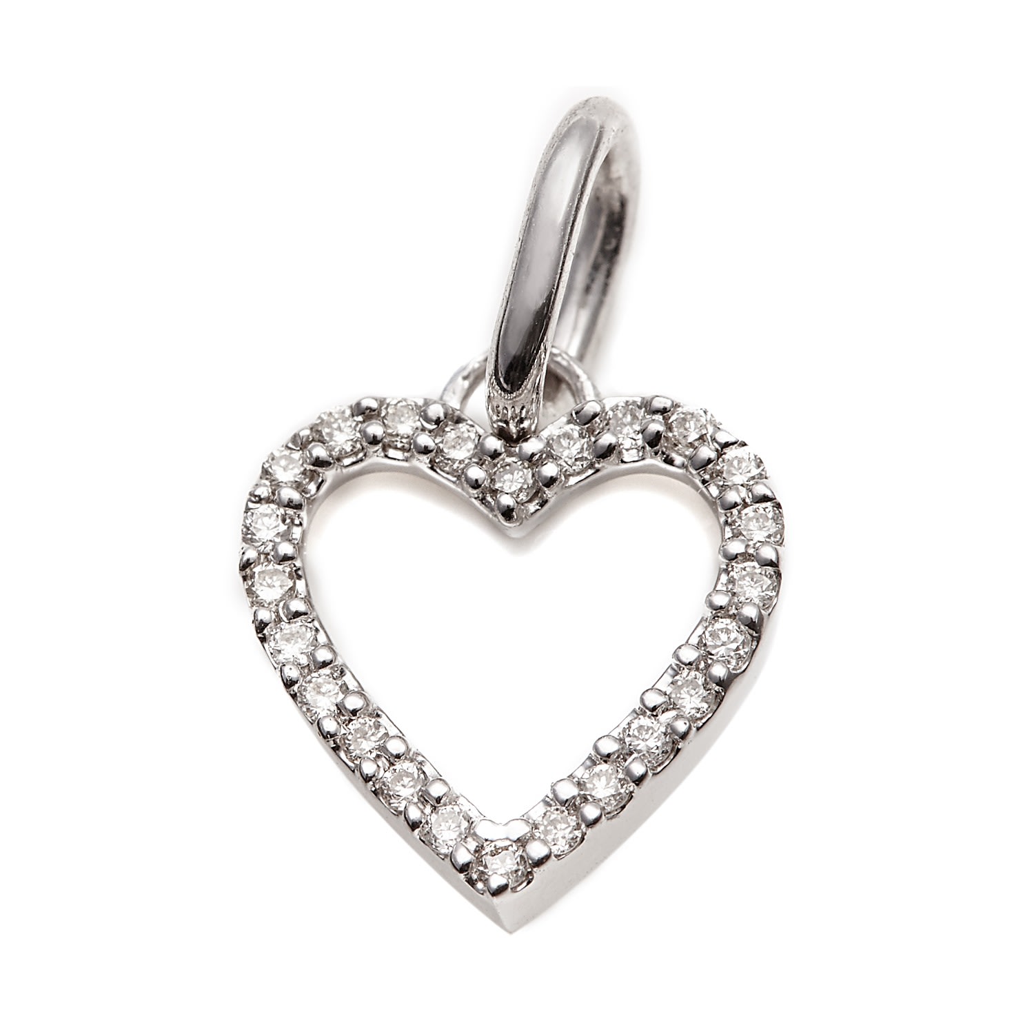 Kaizarin Women's Diamond Studded My Heart Pendant White Gold In Metallic