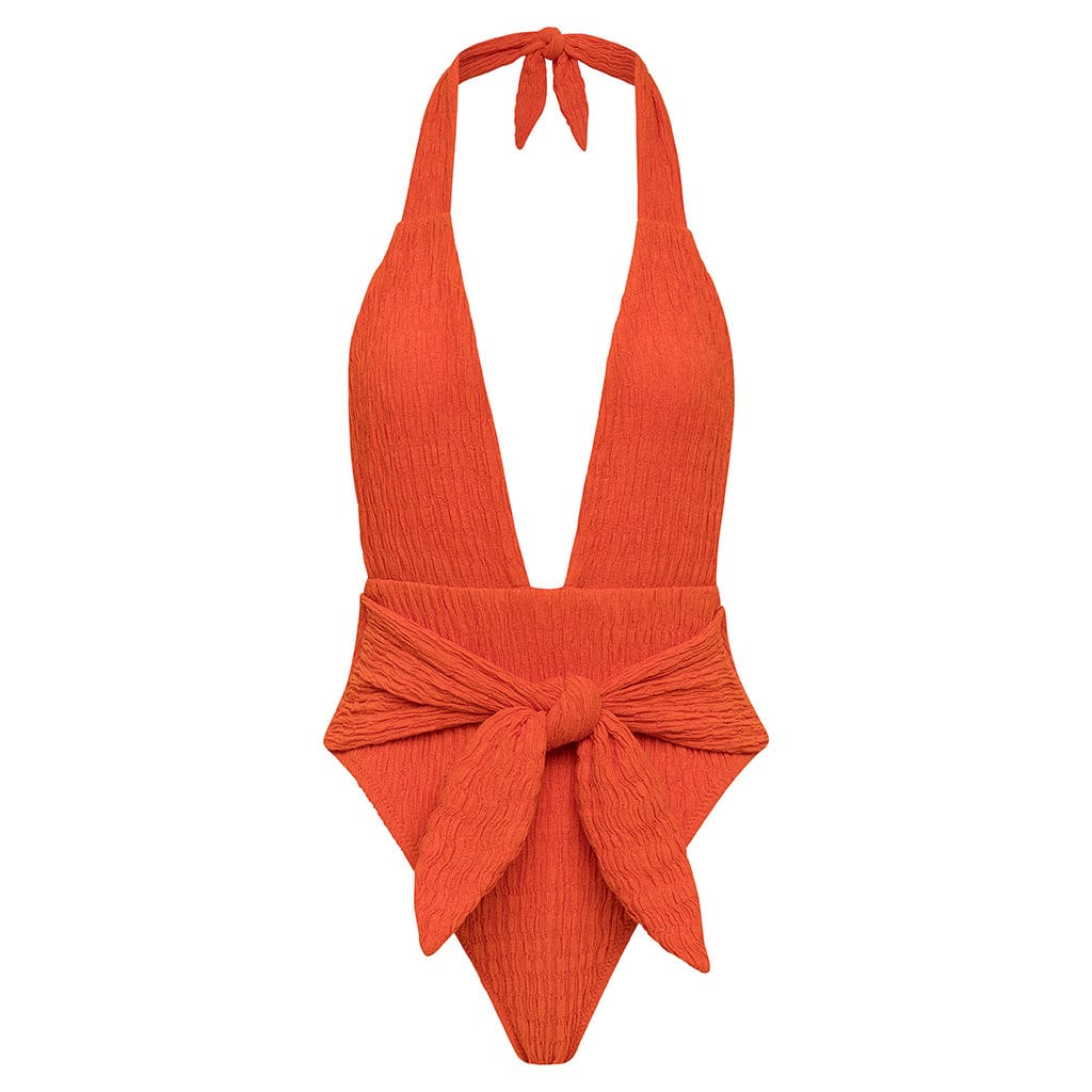 Montce Women's Yellow / Orange Tangerine Tropez Tie-up One-piece In Yellow/orange