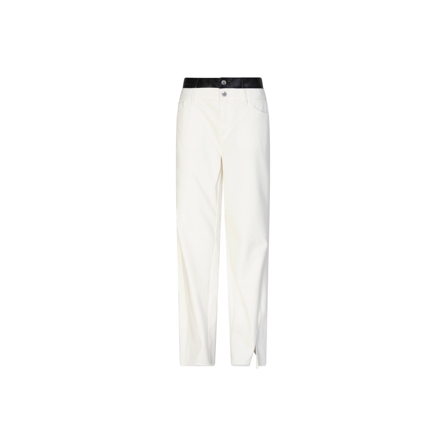 Circular Path Black / White Loose Denim Wide Leg Pants - White-black In Multi