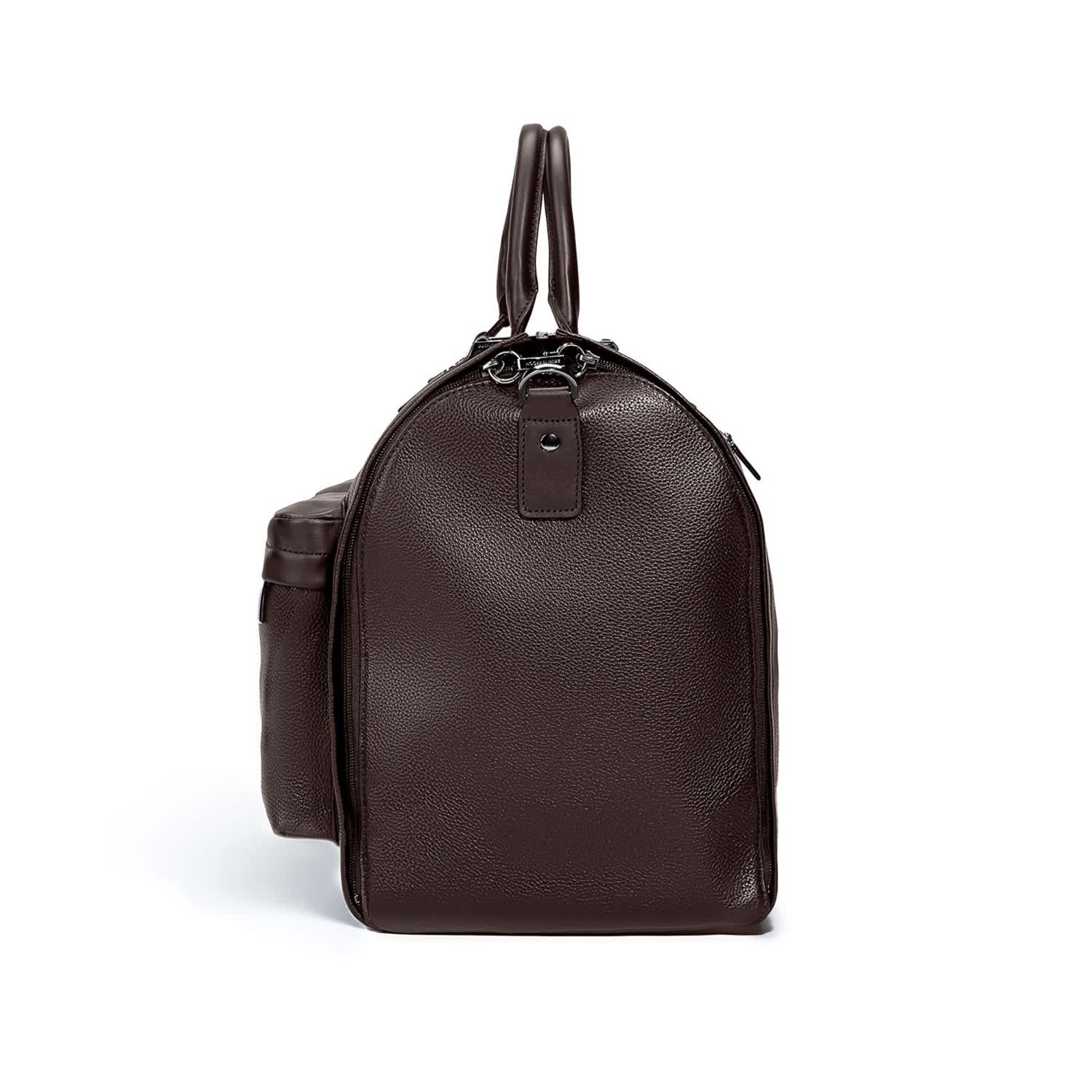 leather garment weekender bag