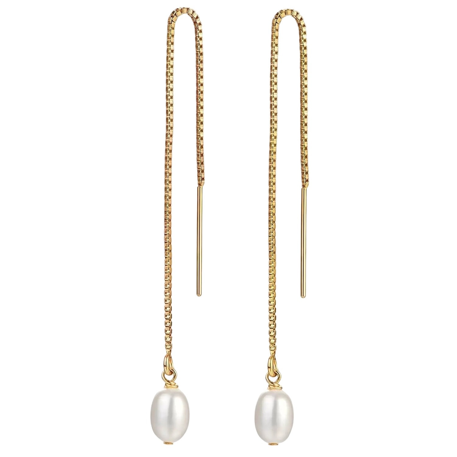 Katy Faye Women's Gold / White Rosa Threader Earrings