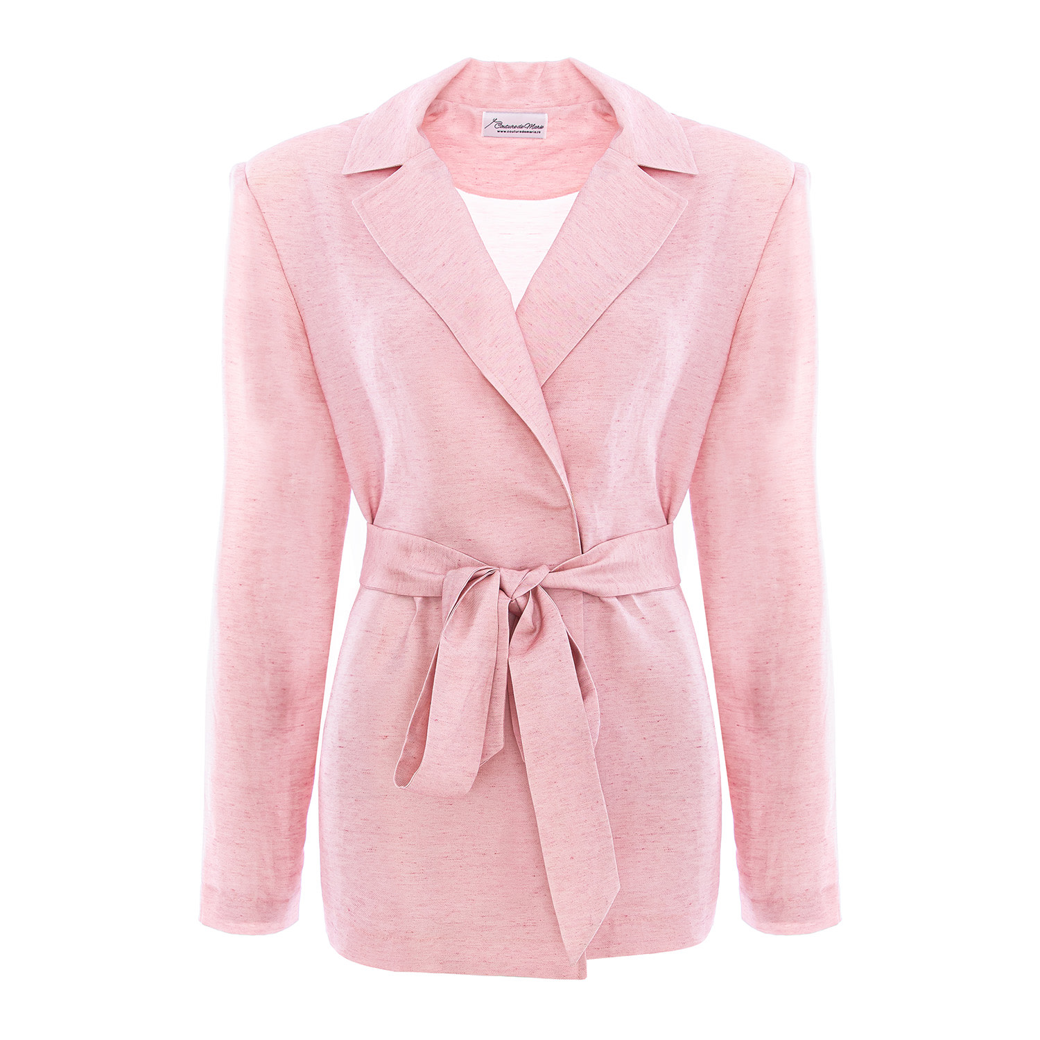 Couture De Marie Women's Pink / Purple Ellan Blush Pink Relaxed Linen Blazer In Pink/purple