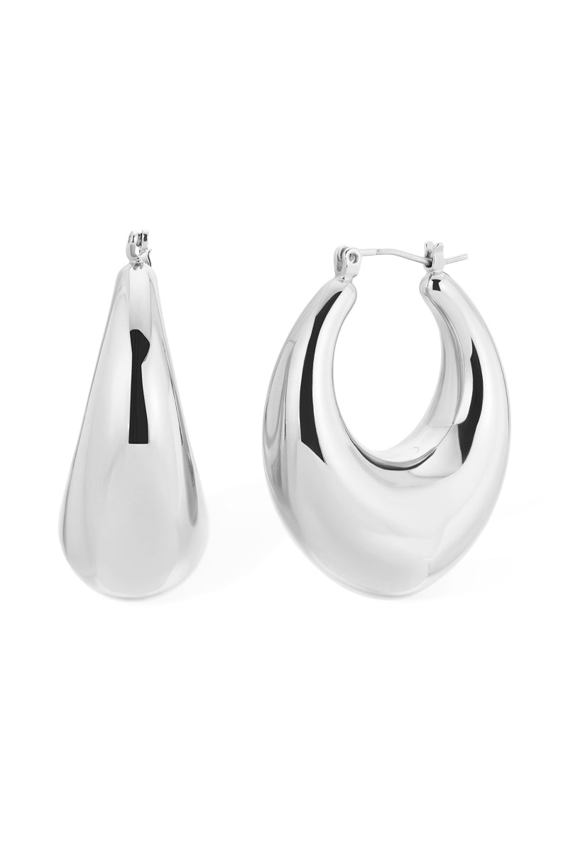 Naiia Women's Adelaide Hoops - Silver Earrings In Silver