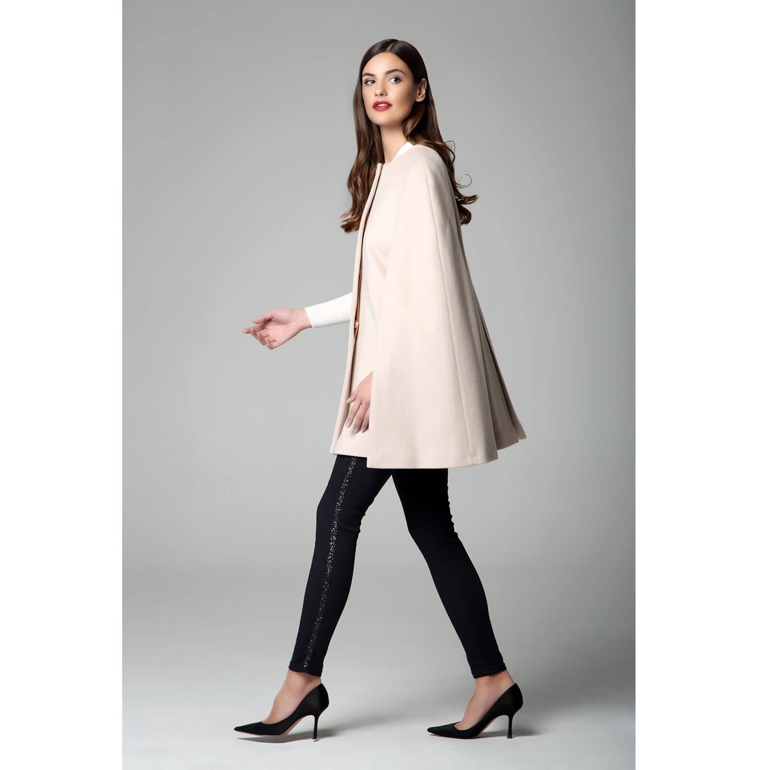 Cream cape coat sale