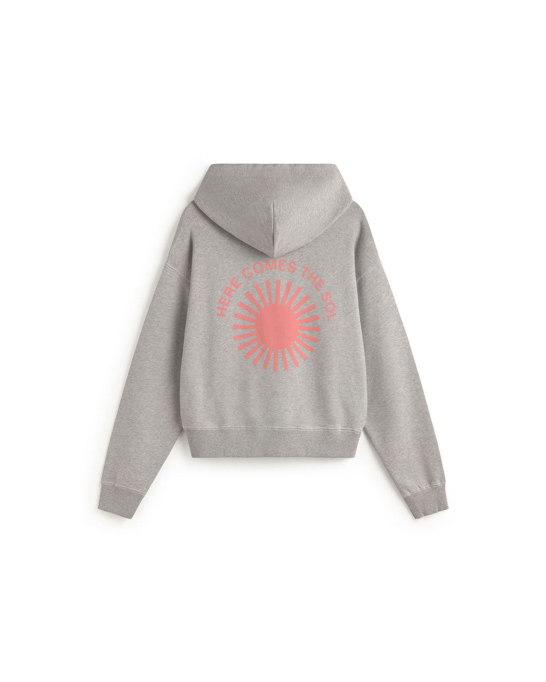 Thinking Mu Women's Grey Valeria Hoodie Back Retro Pink Sun In Gray