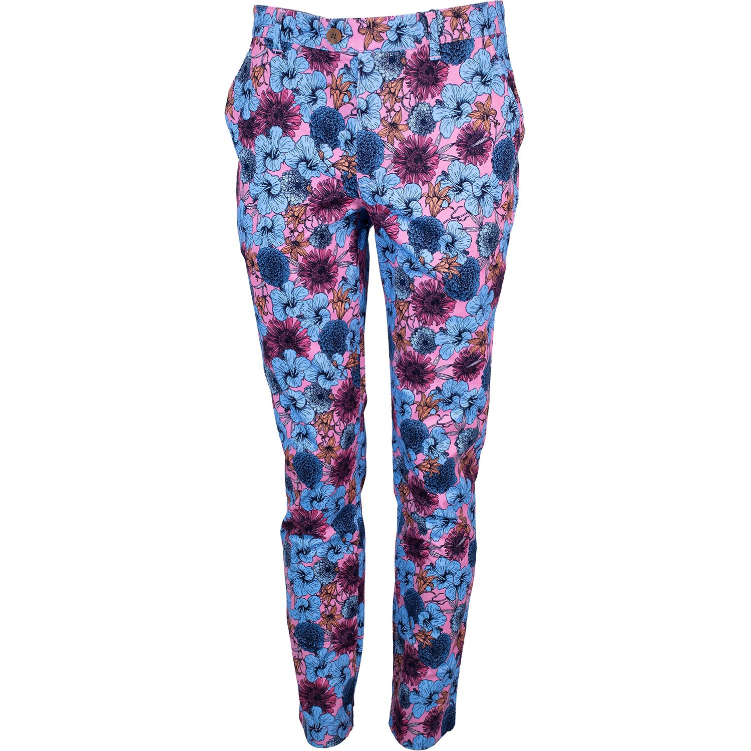 Men’s Blue / Pink / Purple Jack Lux Hibiscus Garden Pants - Pink 30" Lords of Harlech