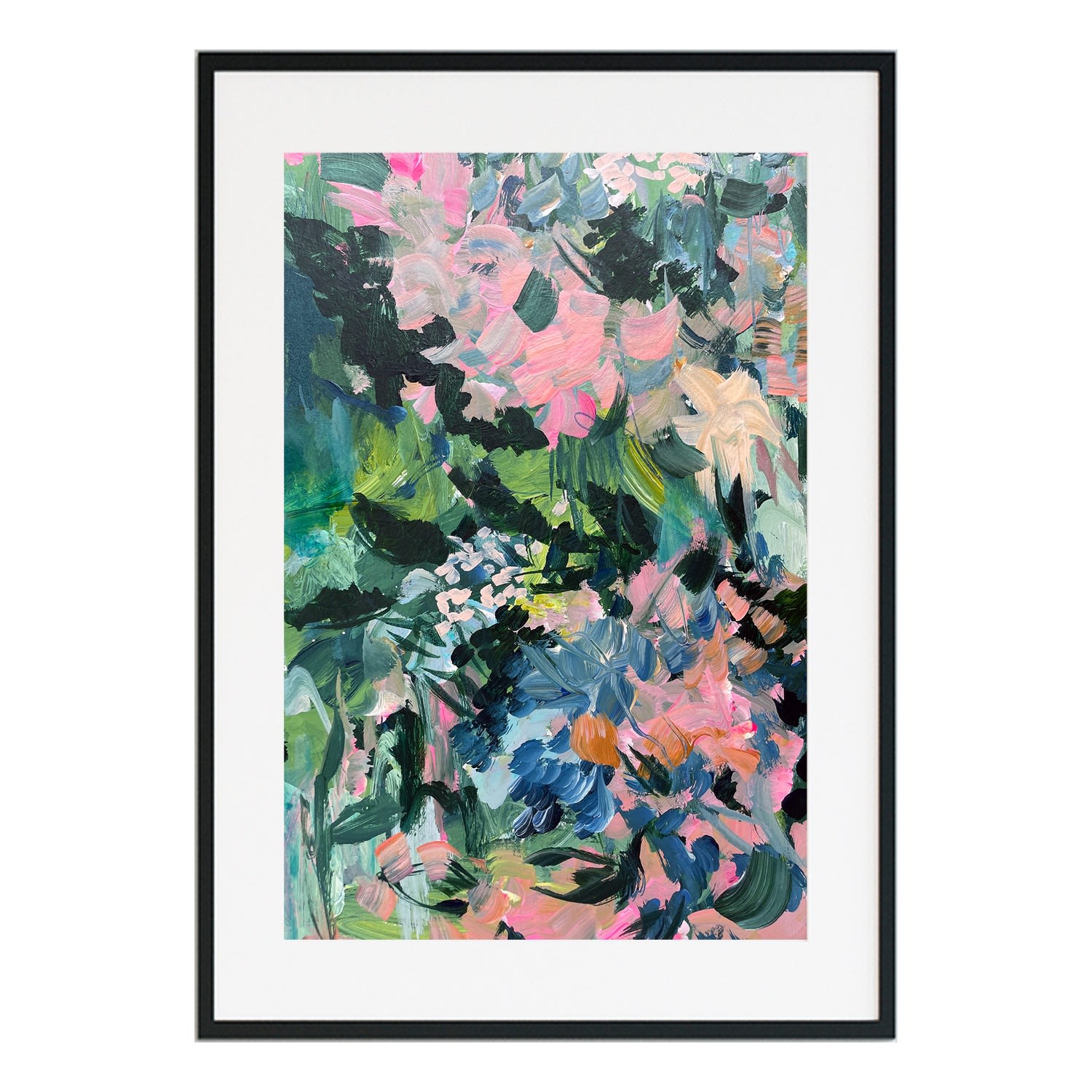 Blue Iridescent Shimmer - Abstract Floral Print Jessica Slack Studio