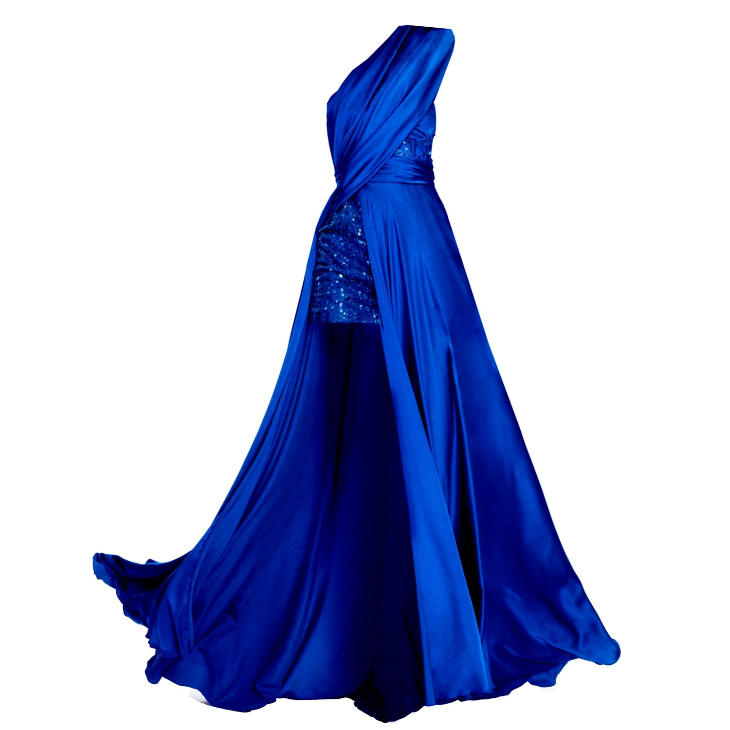 Angelika Jozefczyk Women's Corsete Satin Evening Gown Fabia Blue In Blue