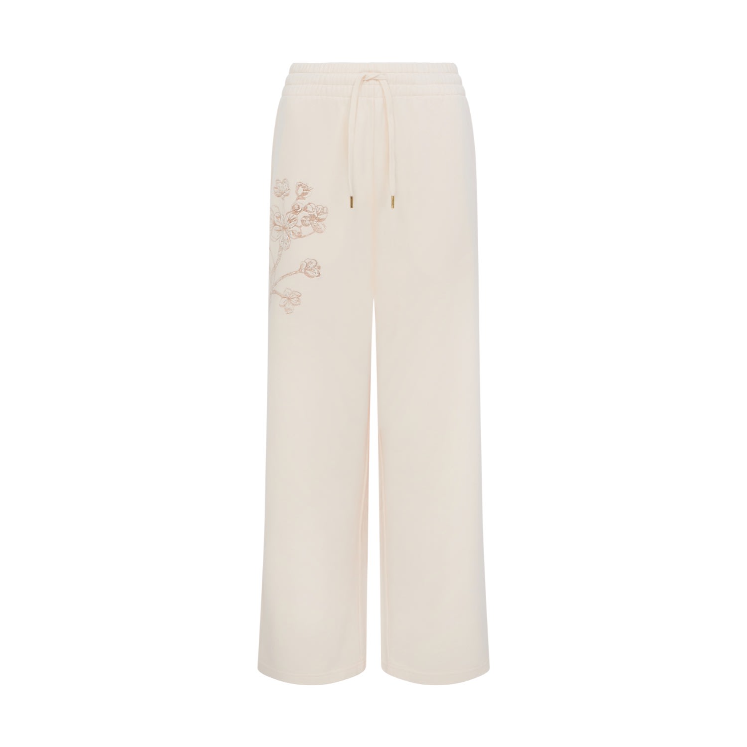 Women’s Neutrals Sitka Blossom-Embroidered Cotton Joggers - Shoreline Peach Small Peachaus